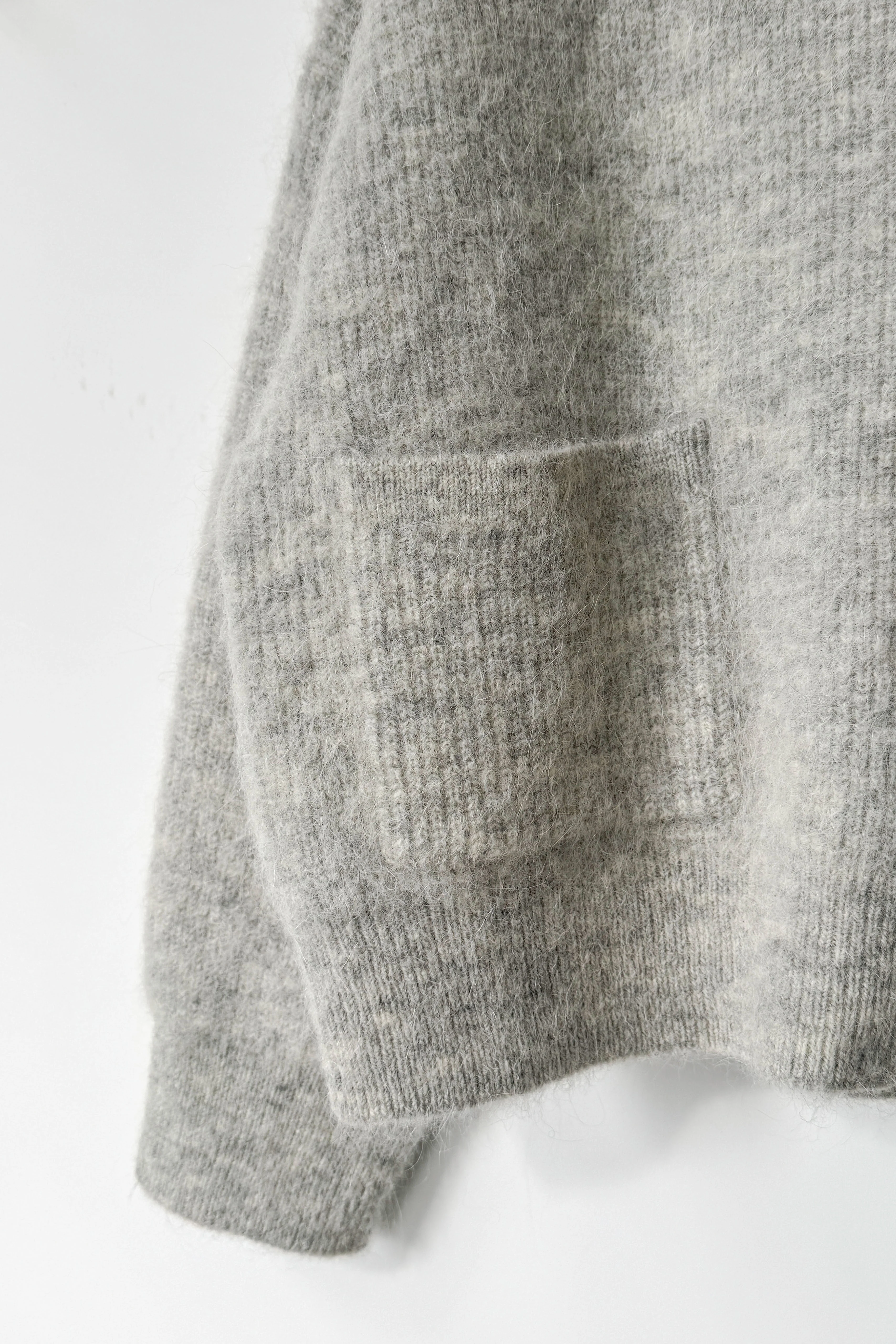 Alpaca Zip Front Jacket- Light Grey - Image 7
