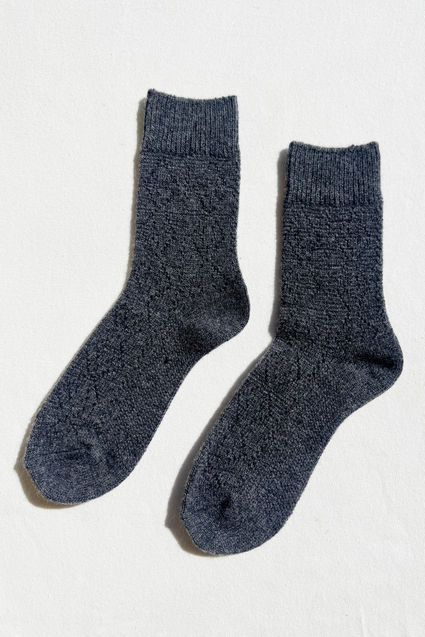 Cashmere Pointelle Socks - Charcoal - Image 4