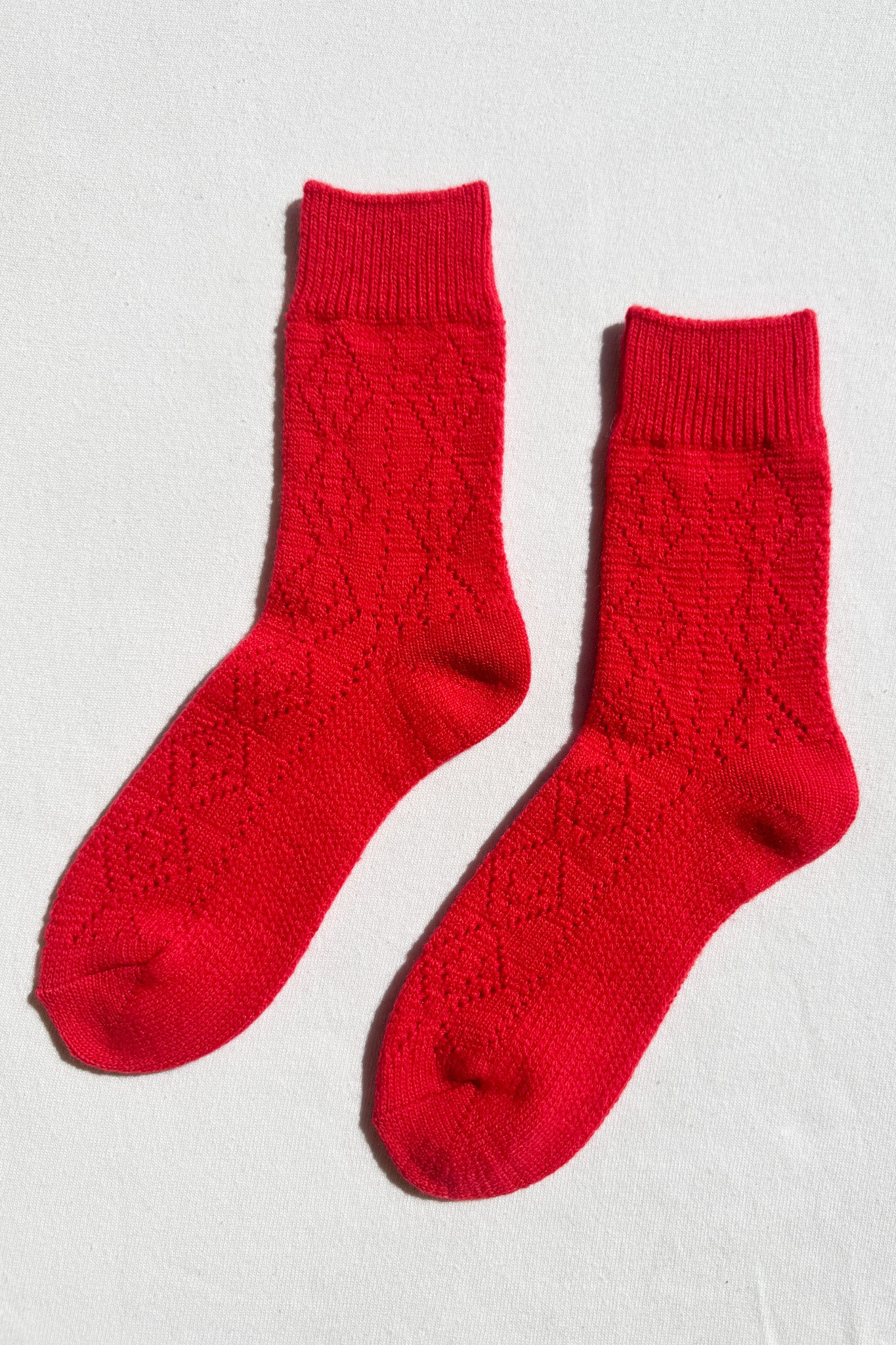 Cashmere Pointelle Socks - Red - Image 5