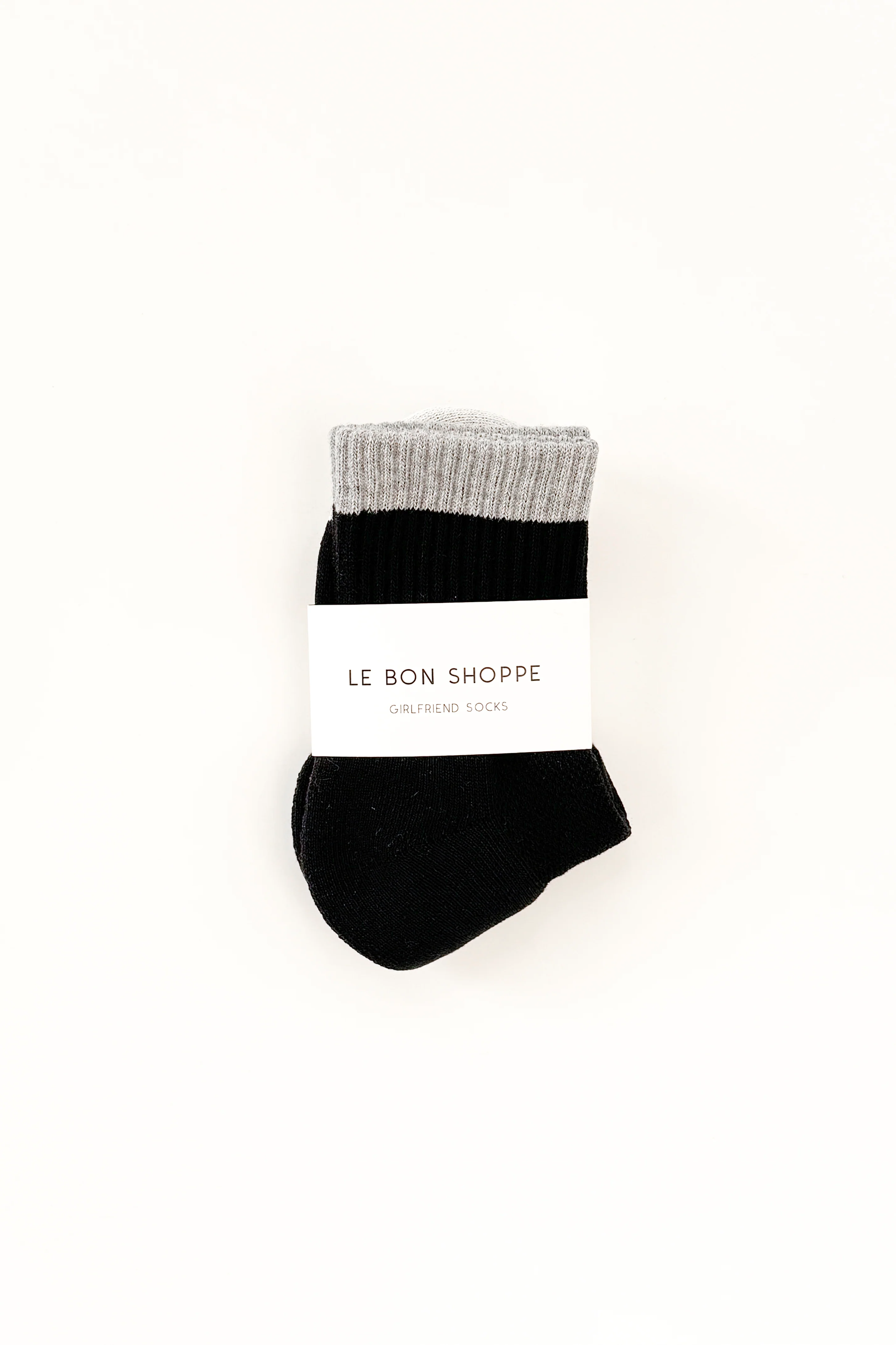 Color Block Girlfriend Socks - Black Grey - Image 4