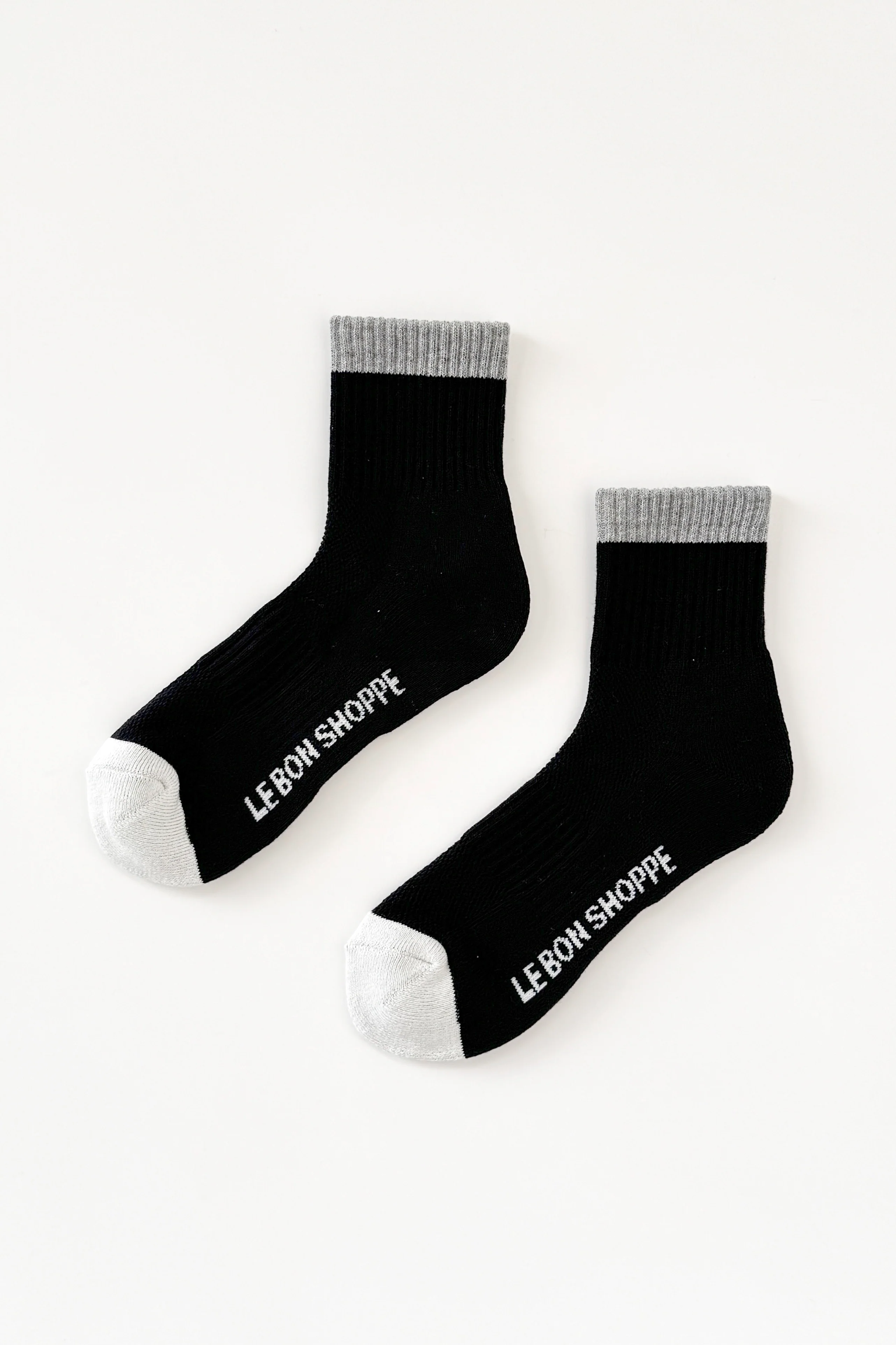 Color Block Girlfriend Socks - Black Grey - Image 5