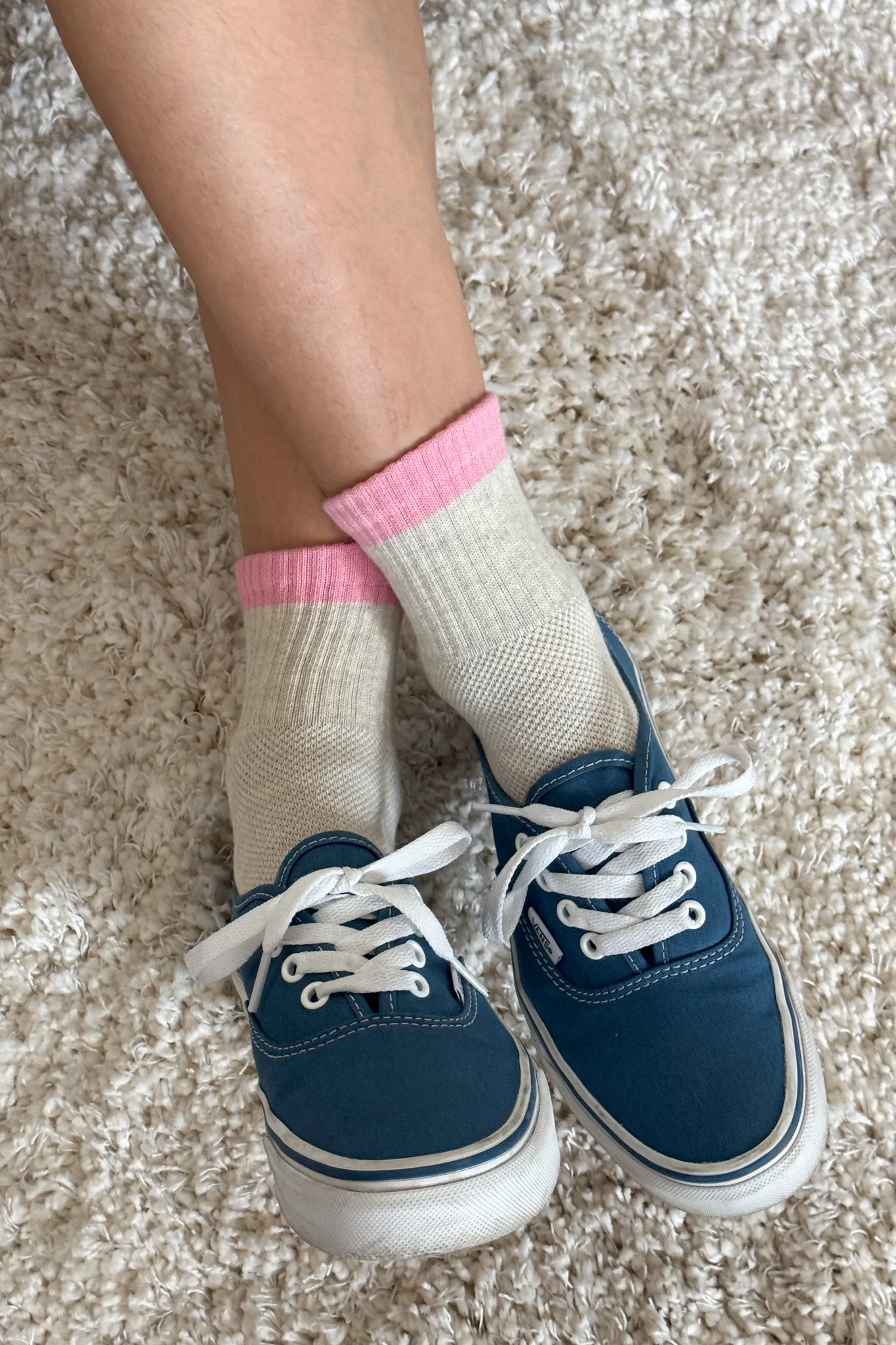Color Block Girlfriend Socks - Grey Pink - Image 5