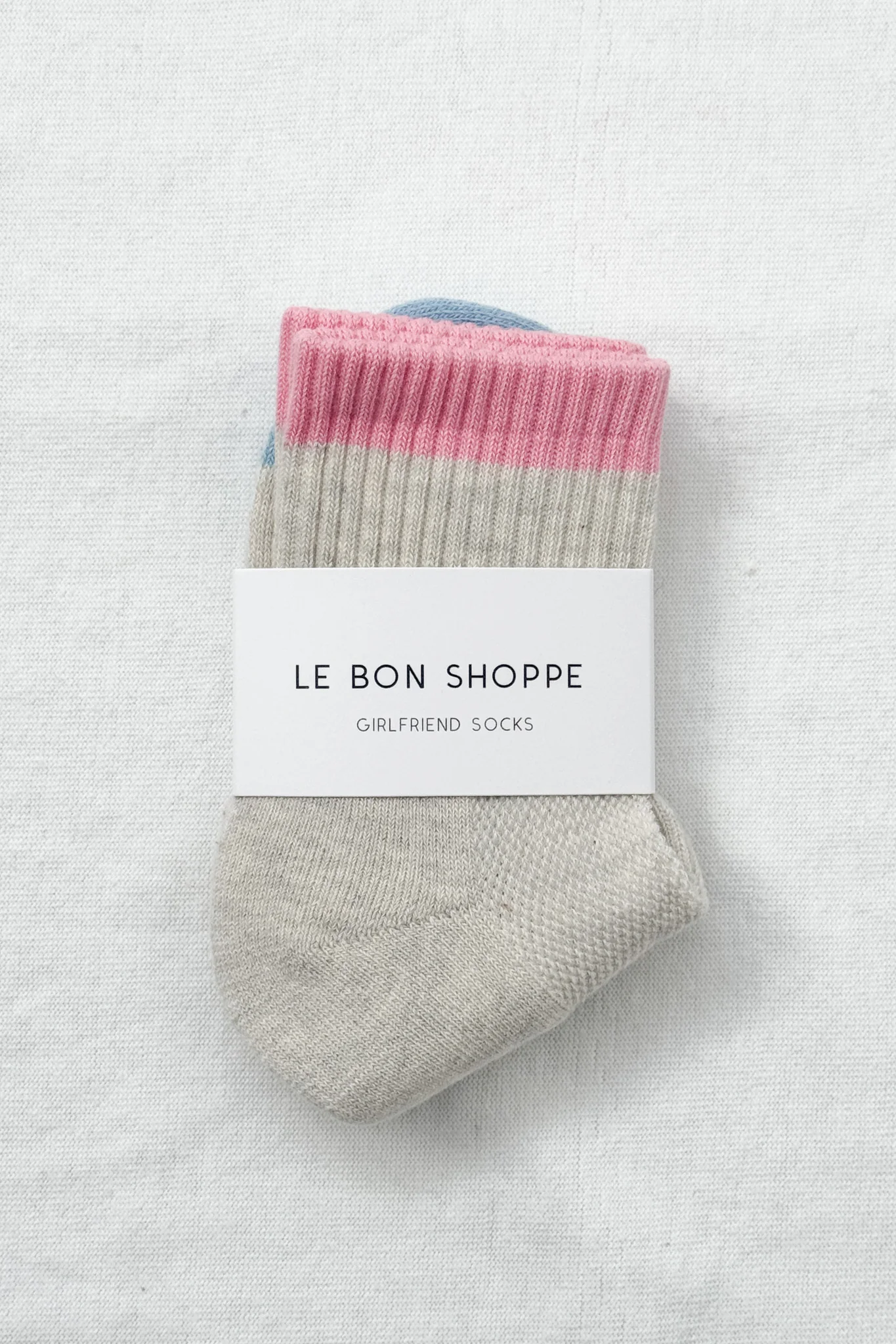 Color Block Girlfriend Socks - Grey Pink - Image 6