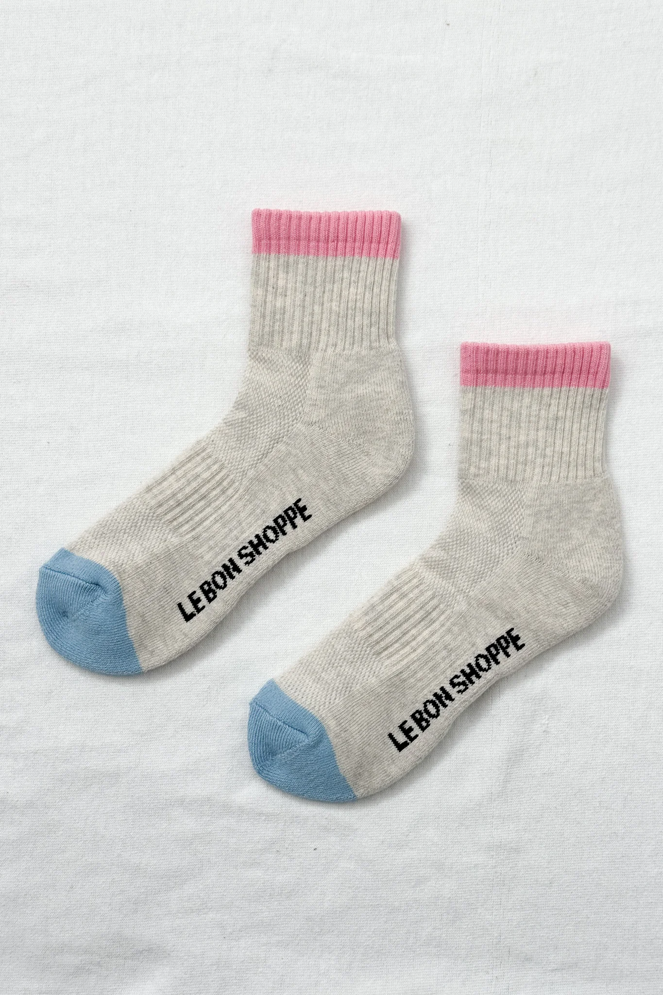 Color Block Girlfriend Socks - Grey Pink - Image 7