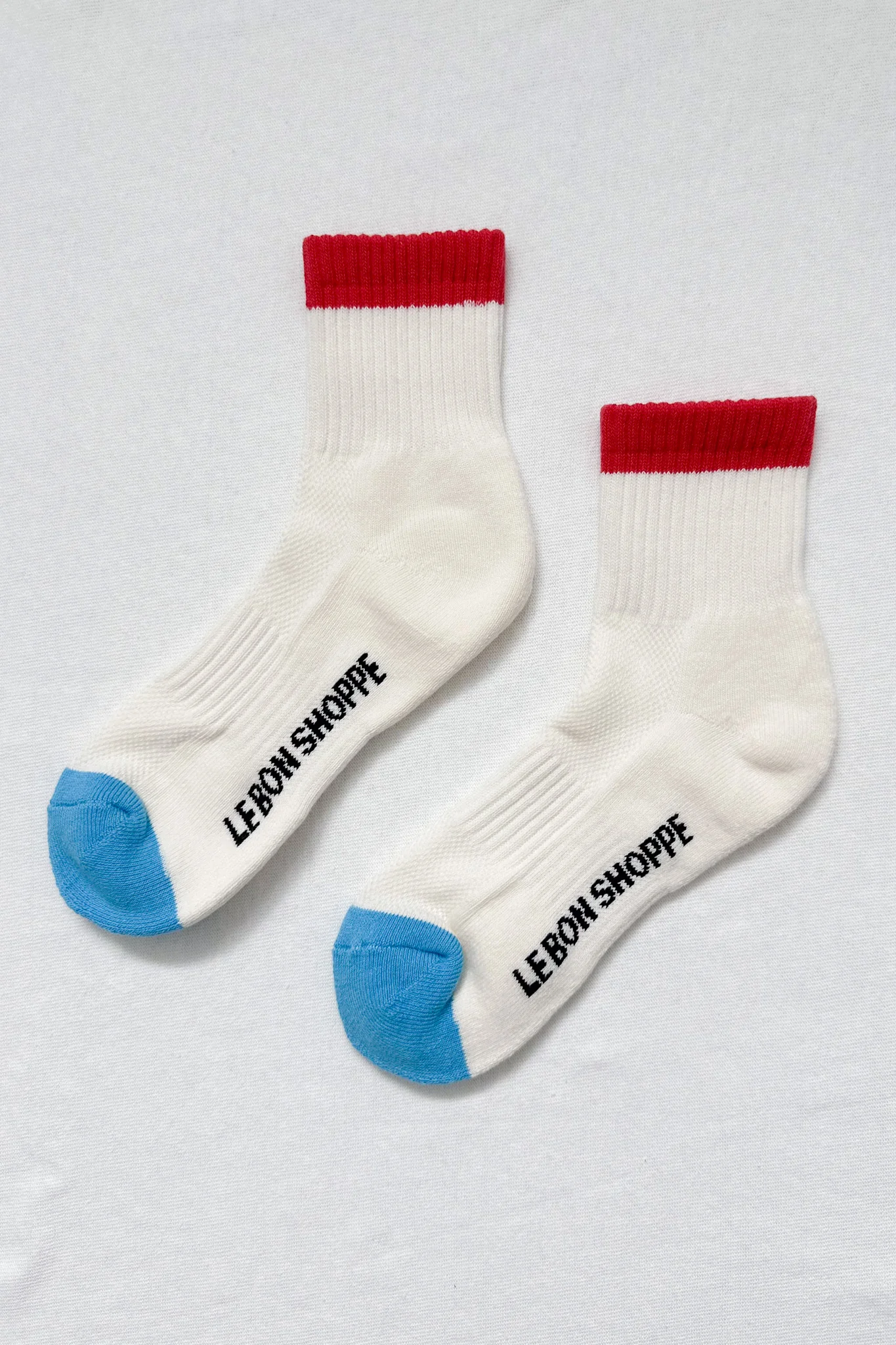 Color Block Girlfriend Socks - Blue Red - Image 5