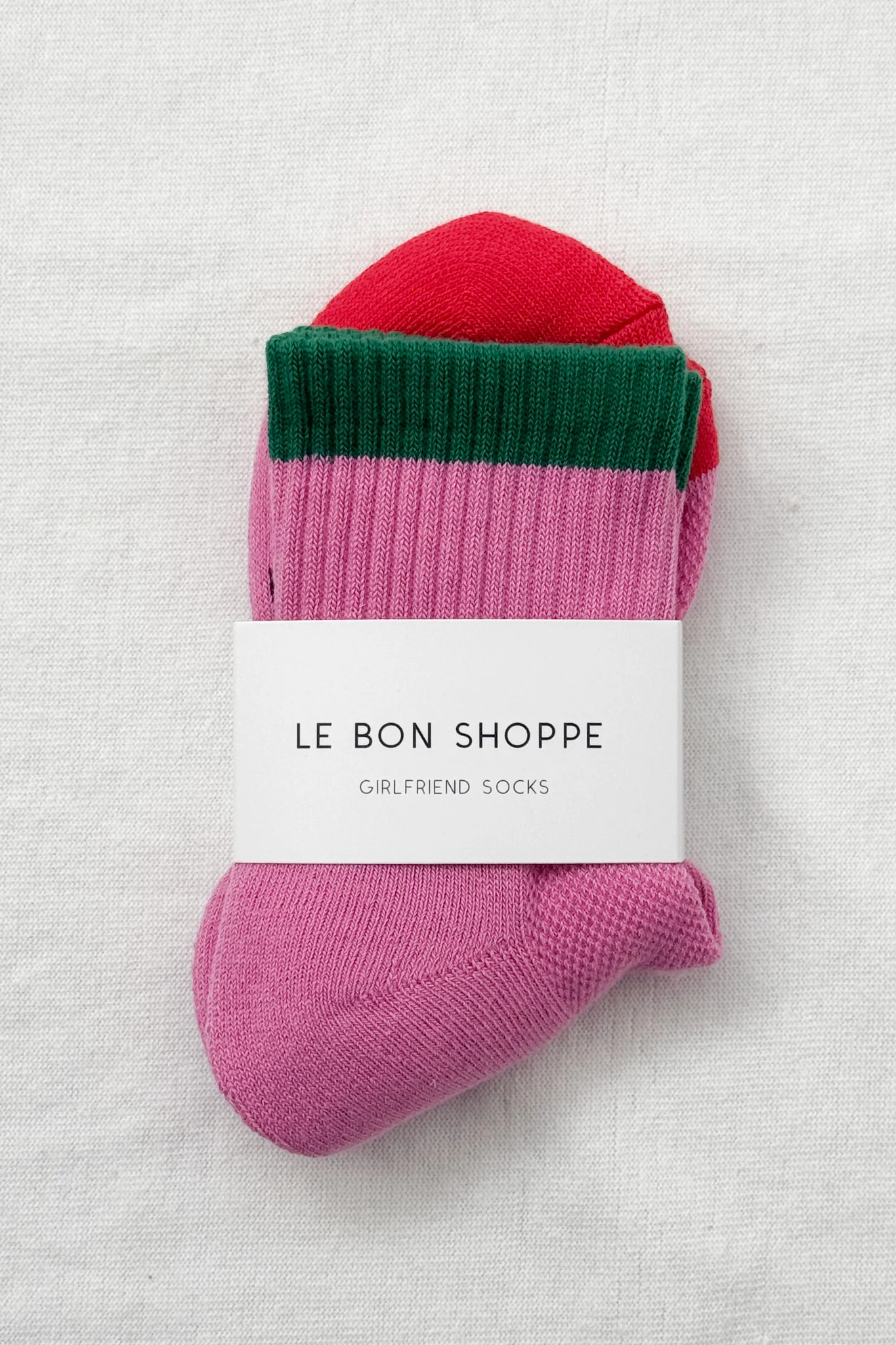 Color Block Girlfriend Socks - Rose Green - Image 5