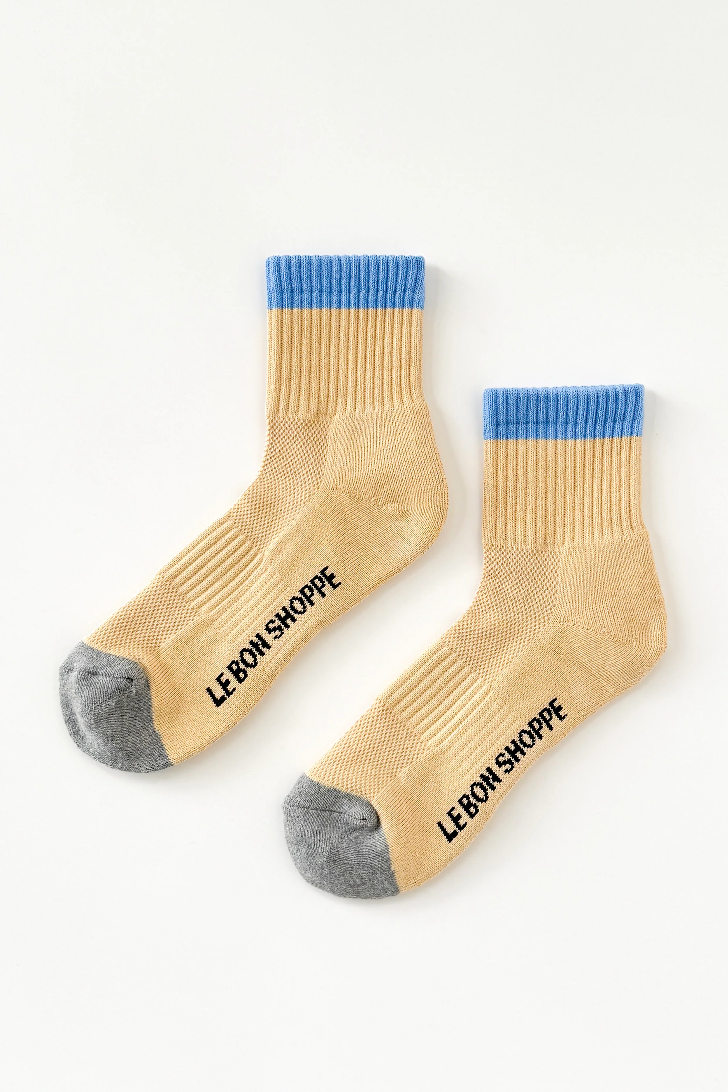 Color Block Girlfriend Socks - Yellow Blue - Image 5