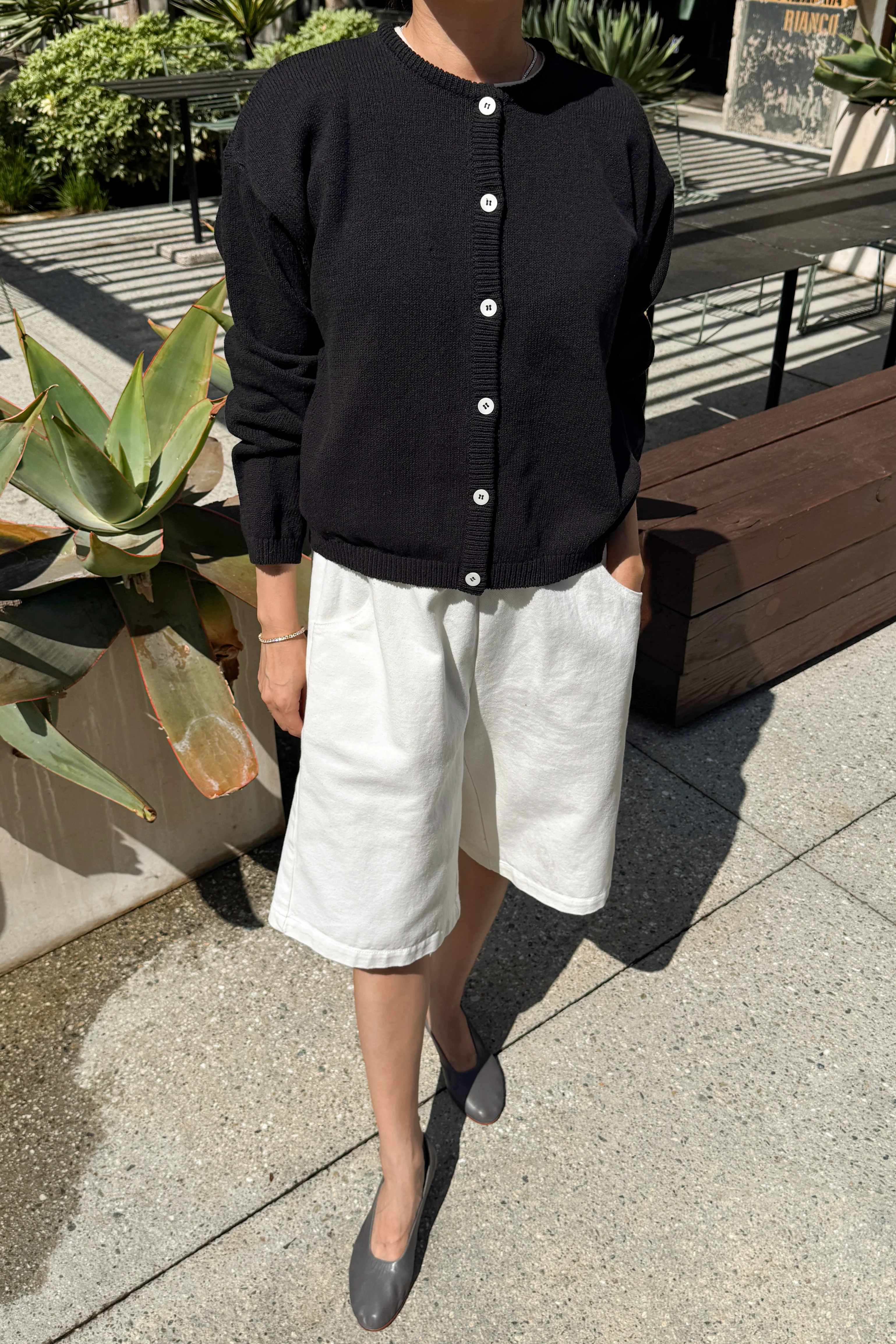 Cotton Leila Cardigan - Black - Image 5