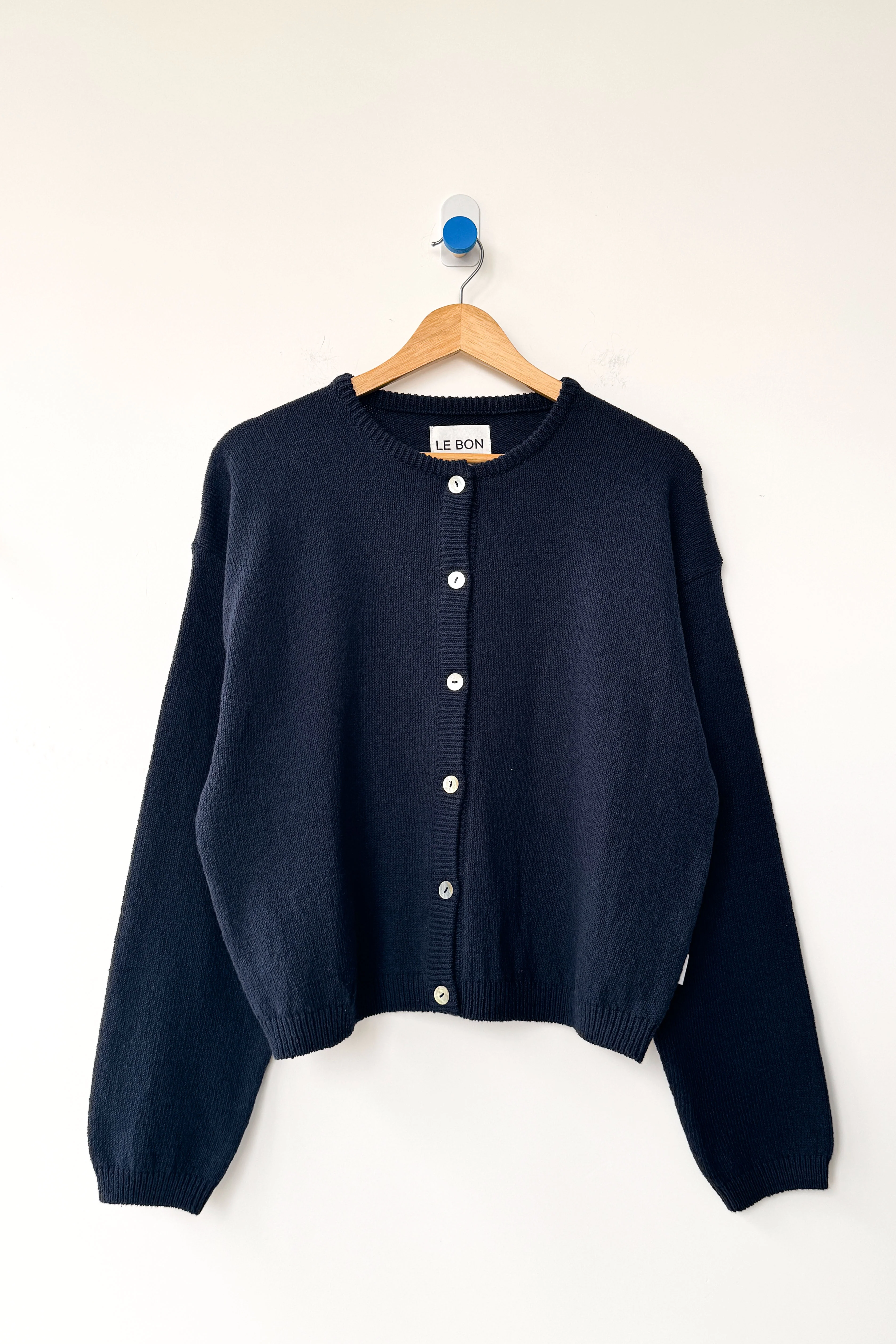 Cotton Leila Cardigan - Navy - Image 4