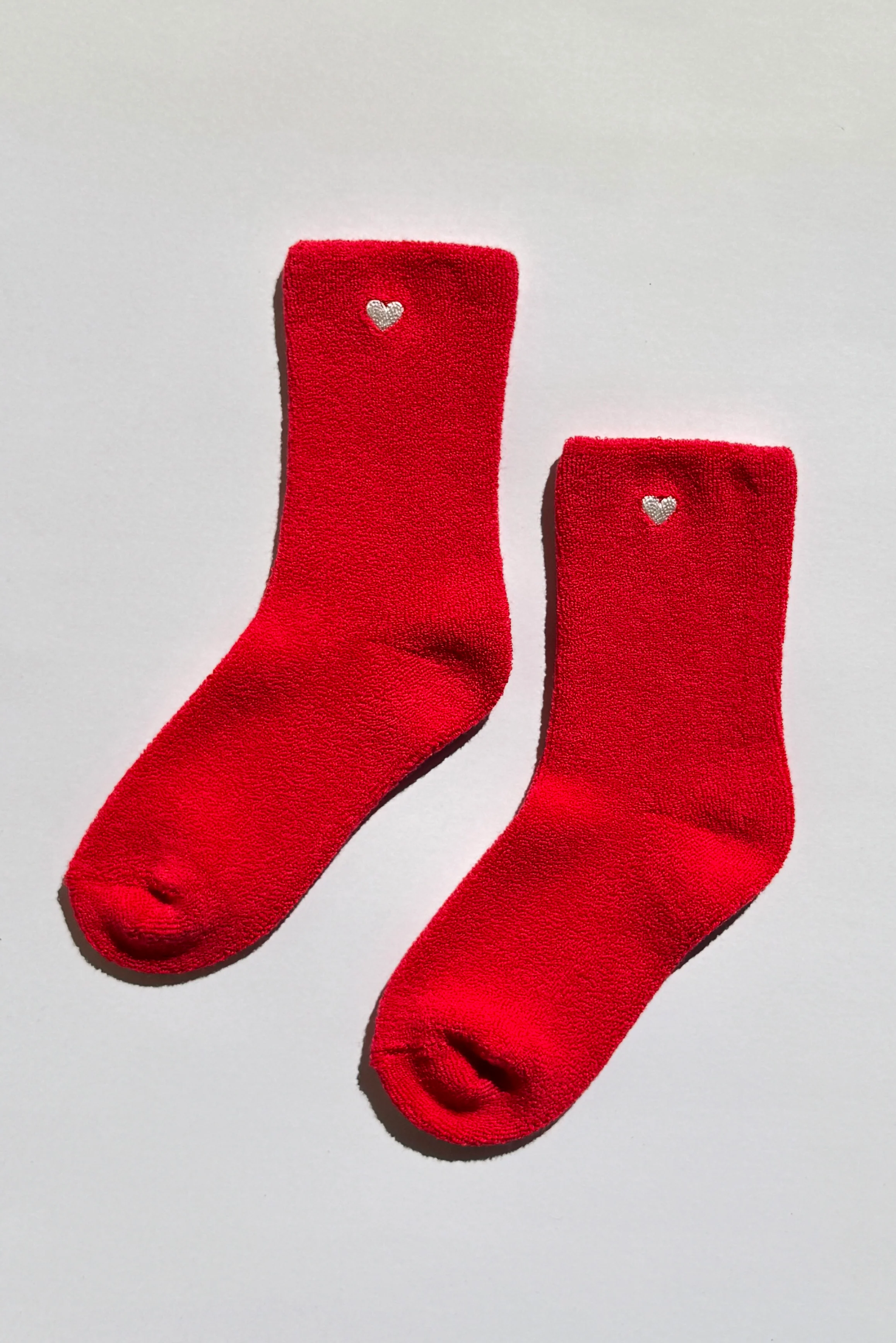 Embroidered Cloud Socks - Red + Heart - Image 4