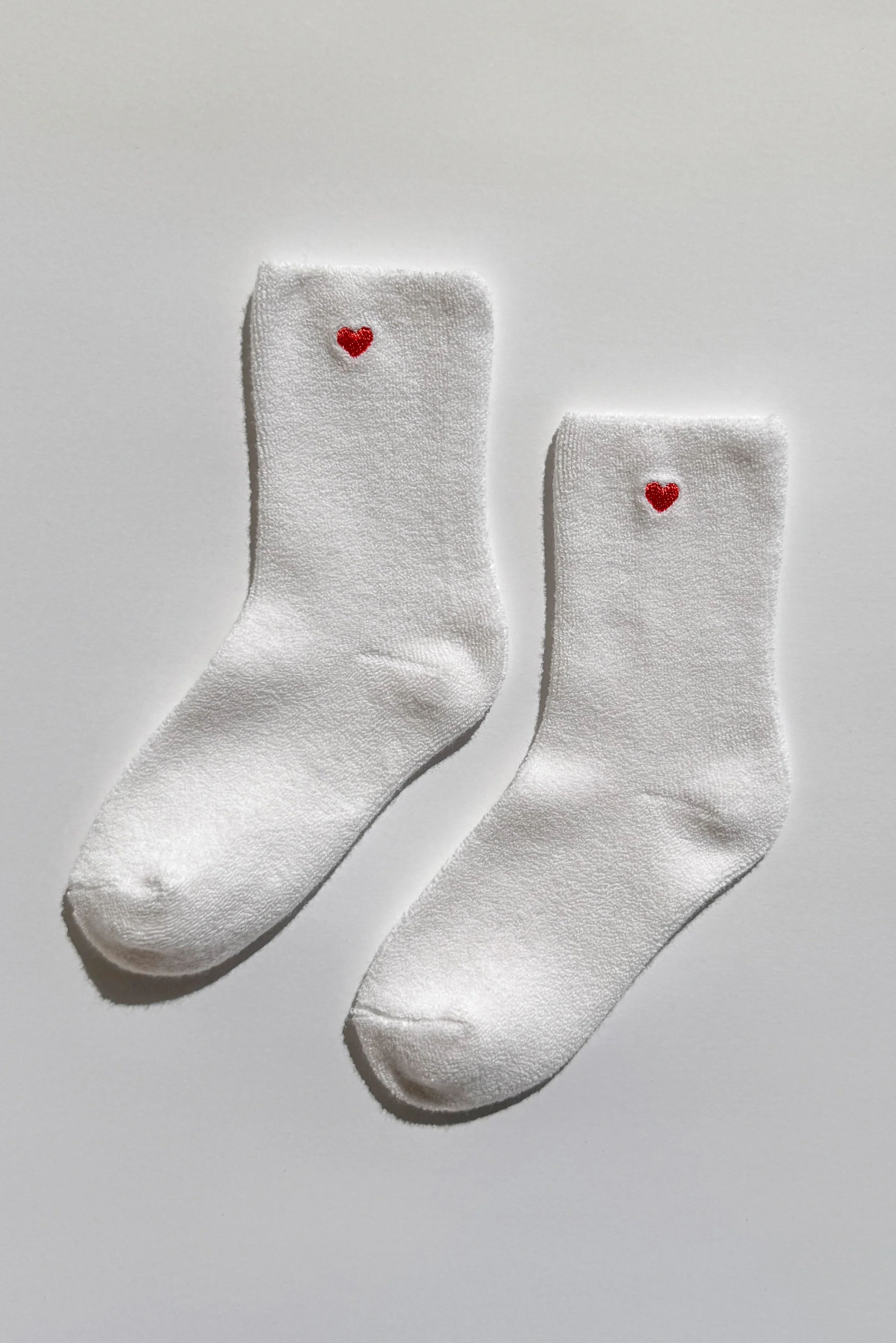 Embroidered Cloud Socks - White + Heart - Image 4