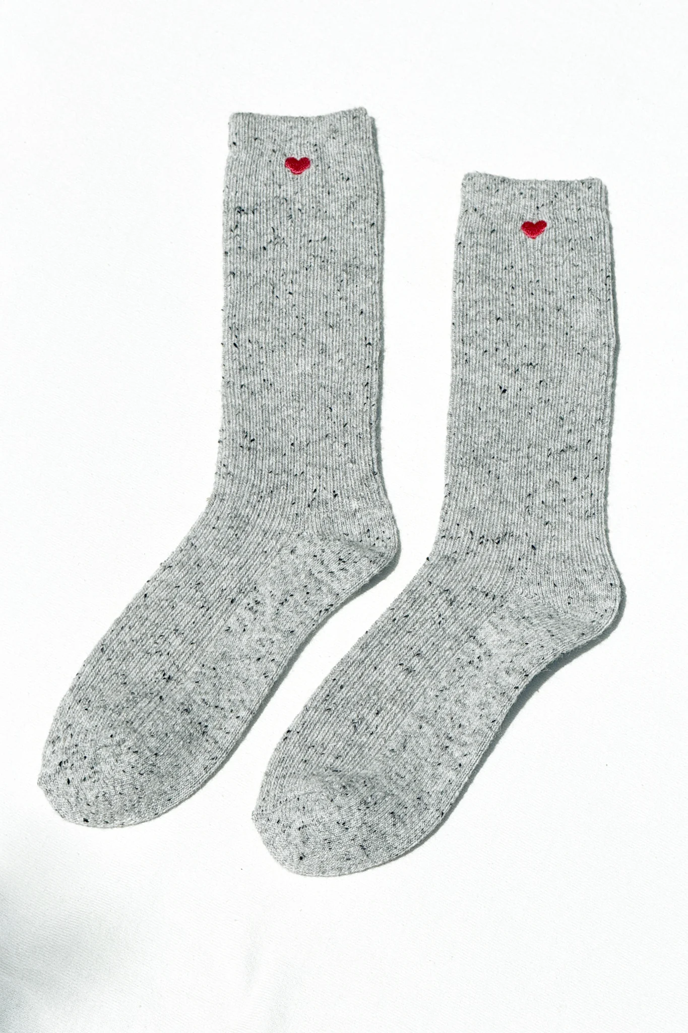 Embroidered Snow Socks - Cookies and Cream + Heart - Image 4