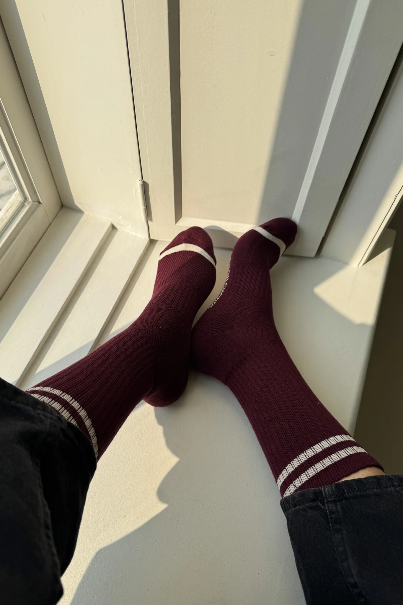 EXTENDED Boyfriend Socks - Maroon - Image 4