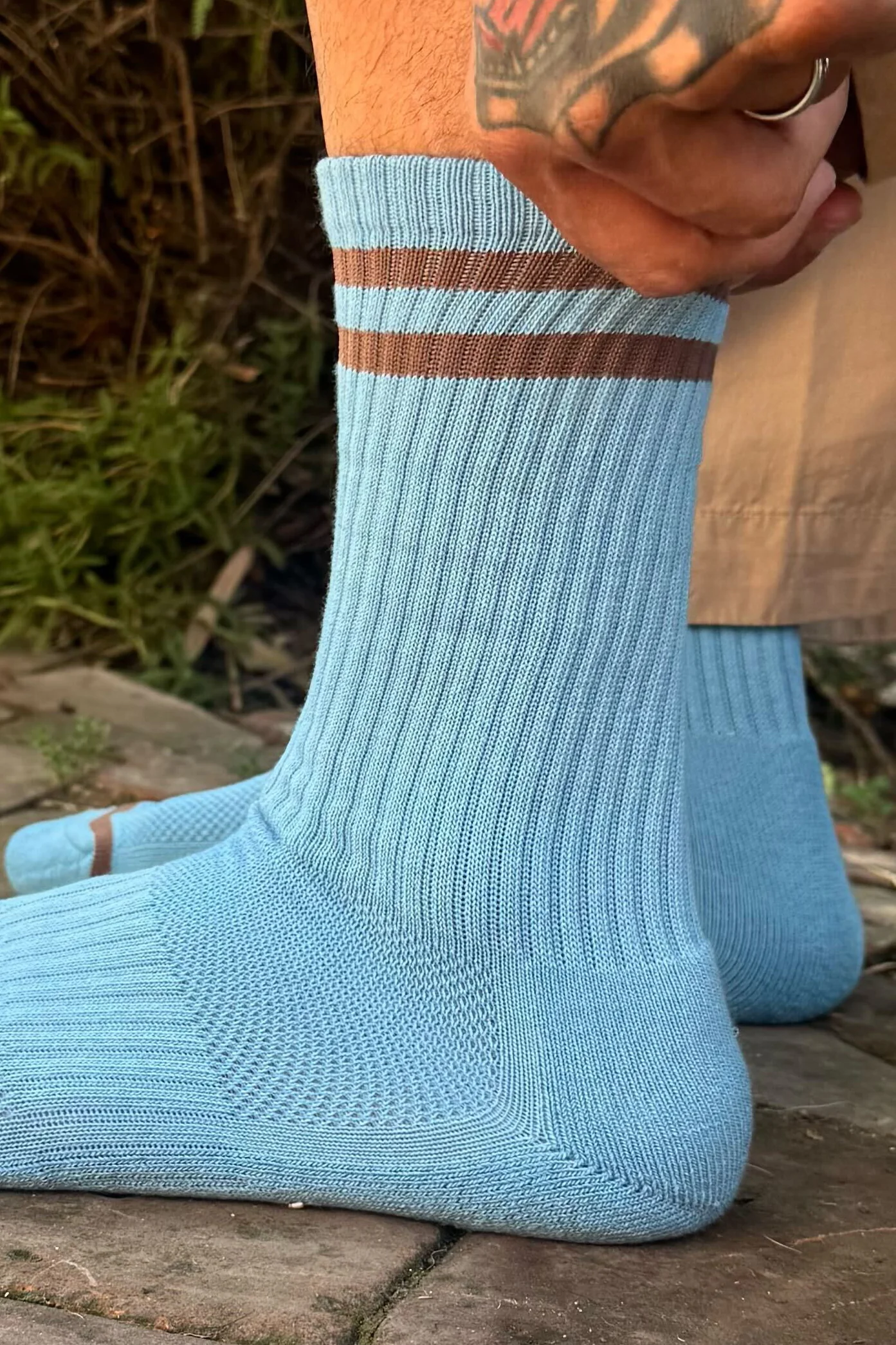 EXTENDED Boyfriend Socks - Powder Blue - Image 3