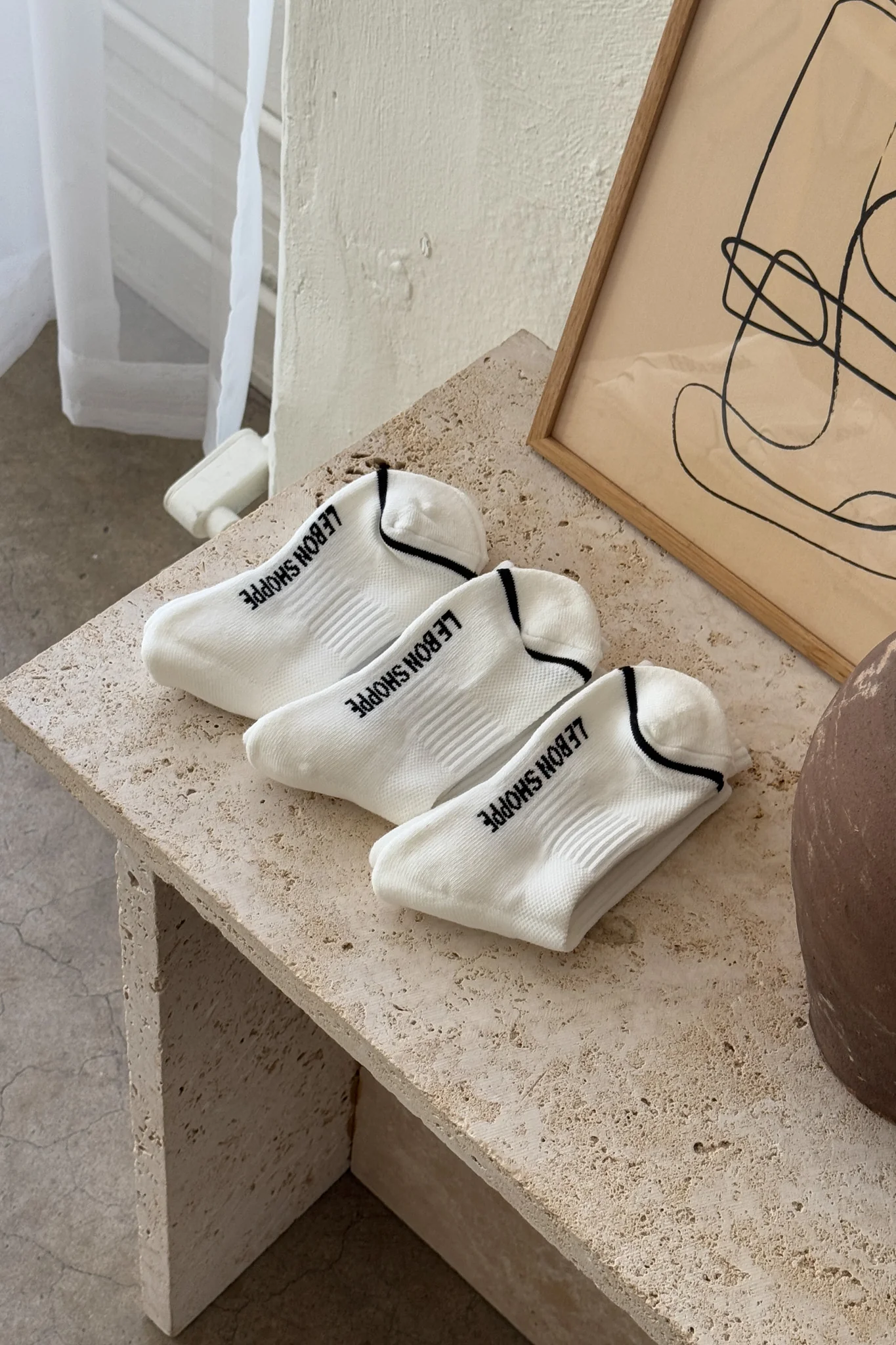 Gym Socks Bundle - 3 Pair Bundle Pack ( SIMPLE WHITE ) - Image 5