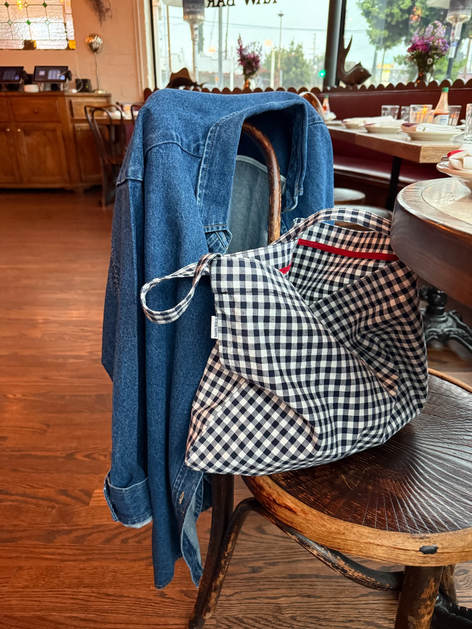 Happy Carry Bag - Navy Gingham - Image 3
