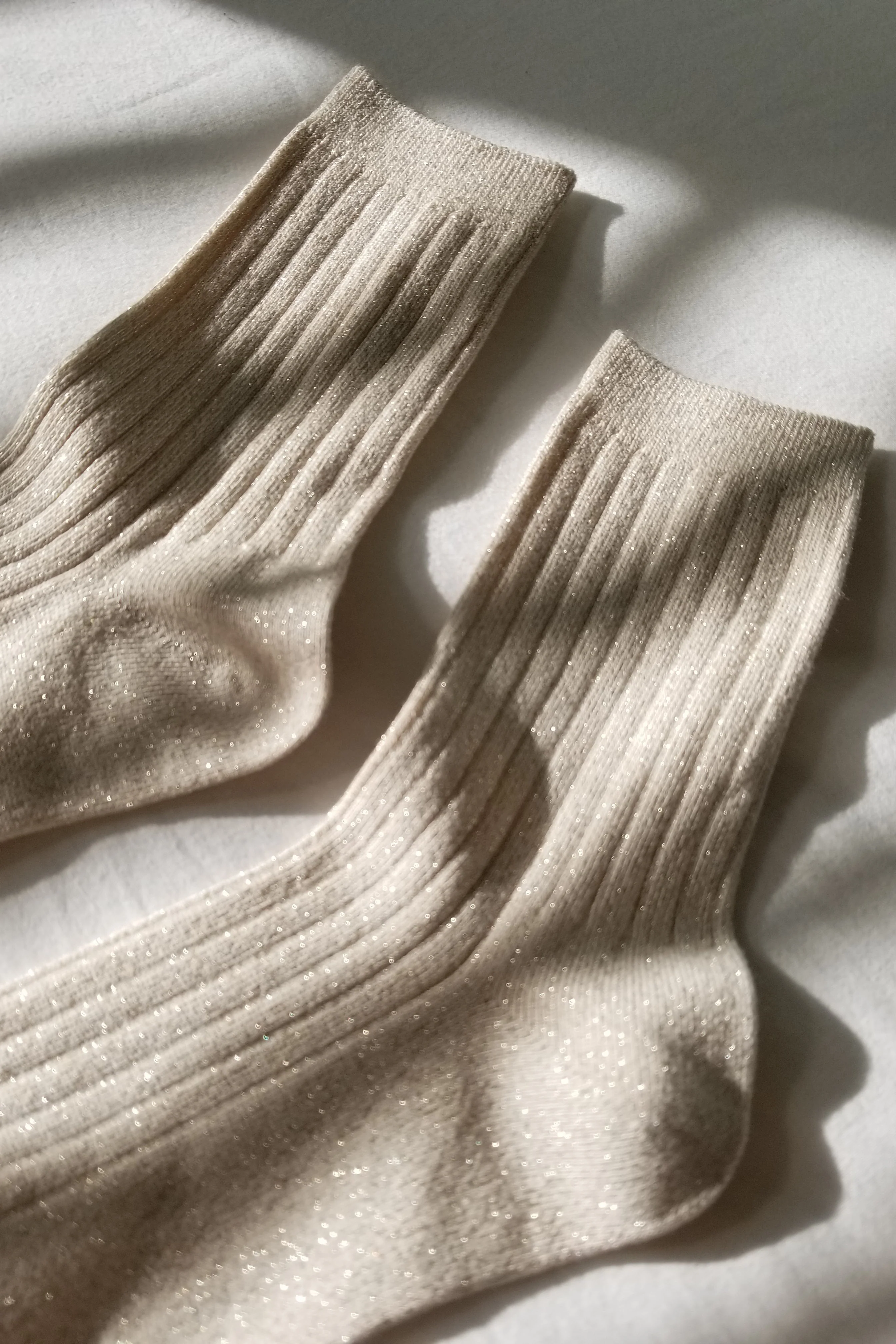 Her Socks (Glitter) - Ivory Gold Glitter - Image 3