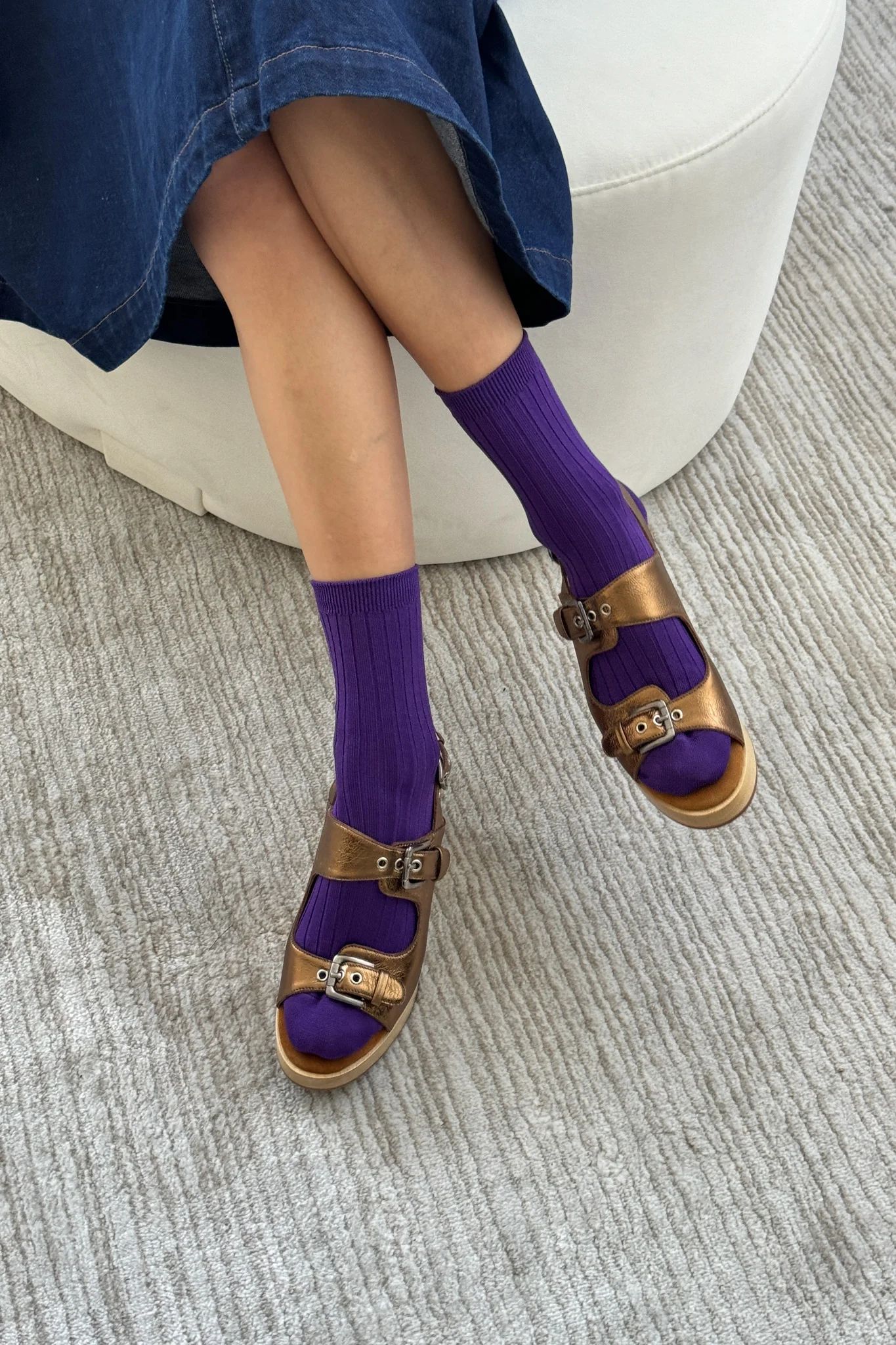 Her Socks (MC cotton) - Eggplant - Image 4