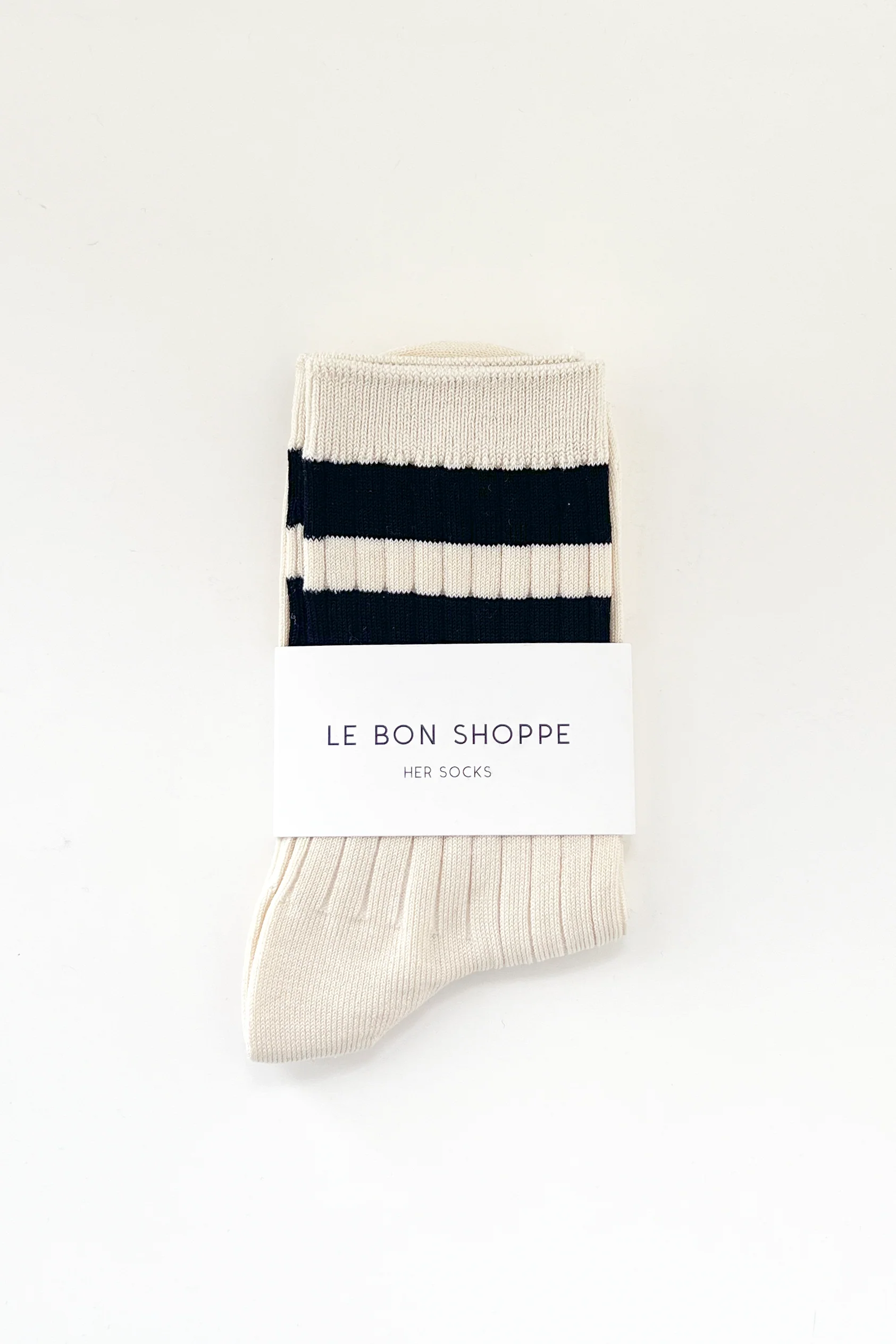 Her Varsity Socks - CREAM BLACK - Image 4