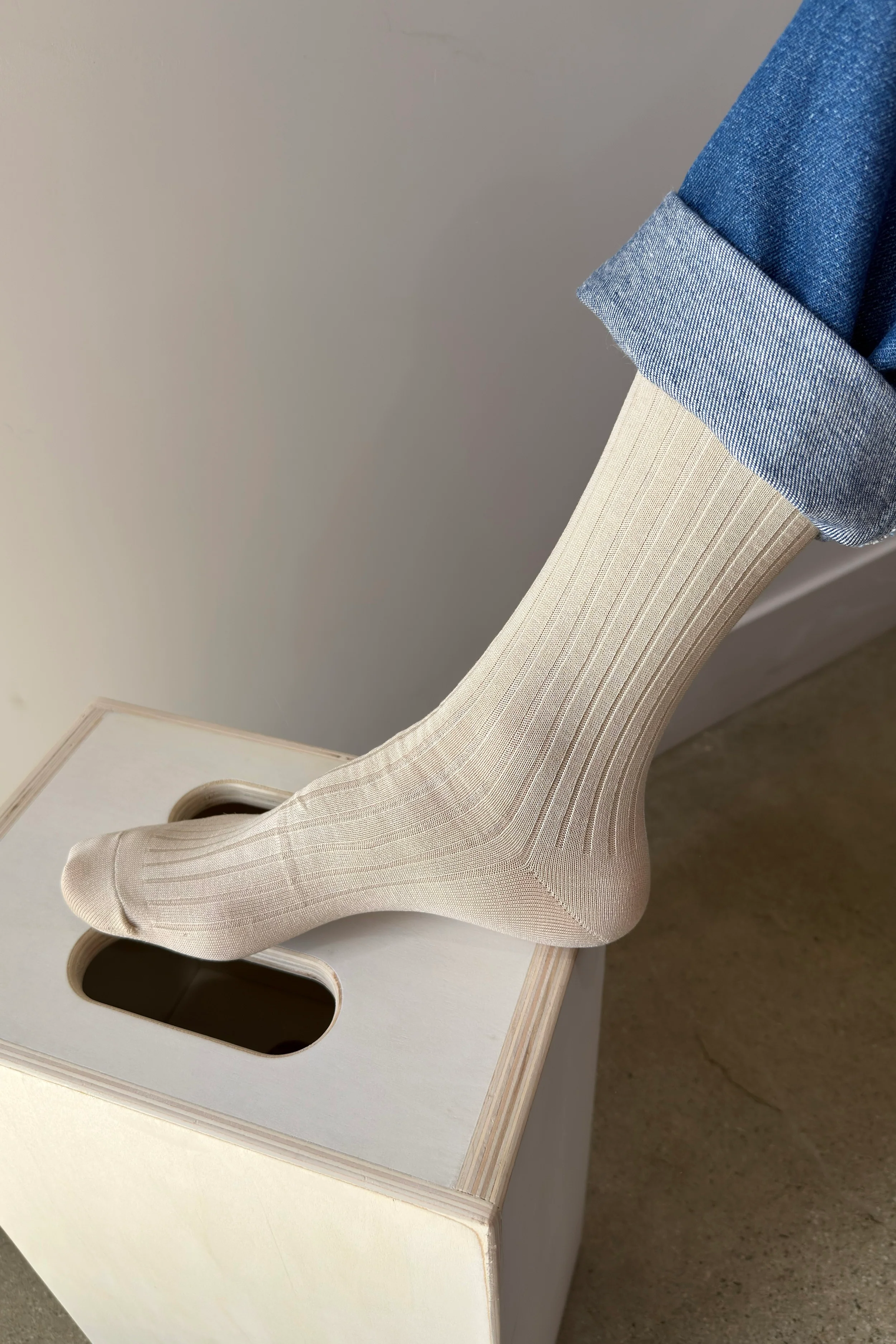 His Socks (MC cotton) - Porcelain - Image 3