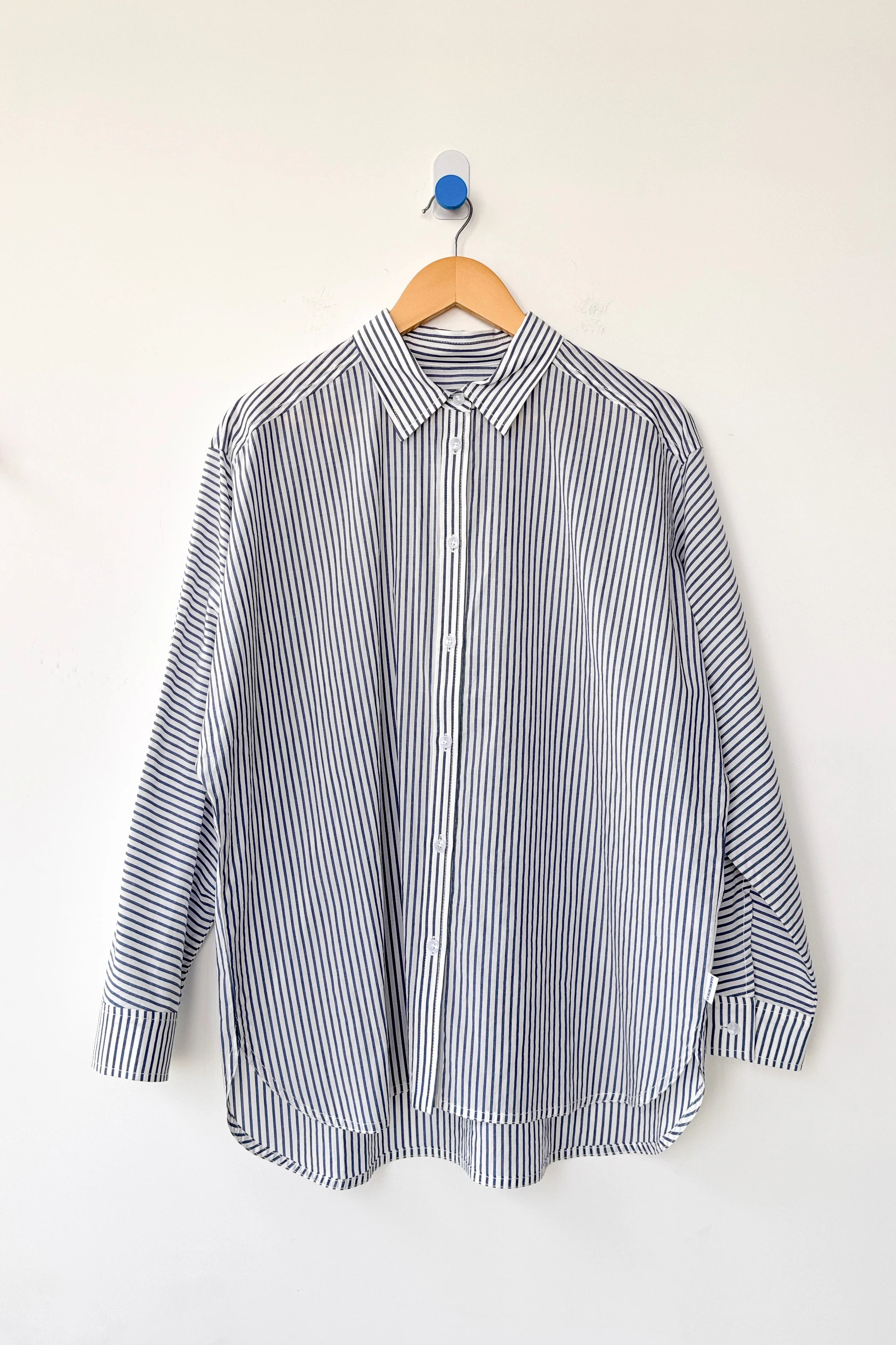 Striped Light Weight Owen Shirt - Denim Stripe On White - Image 5