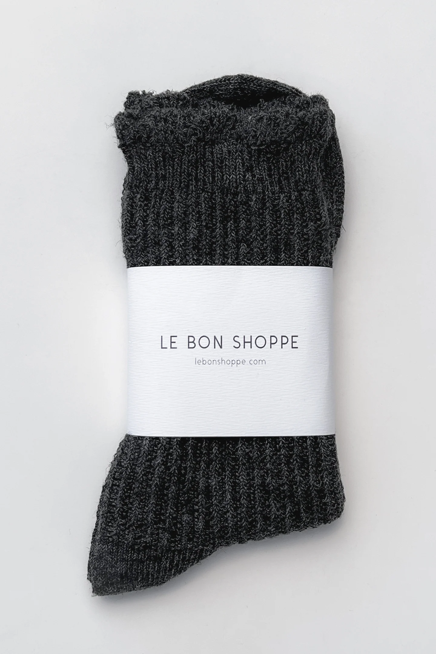 Linen Scallop Socks - Charcoal - Image 5