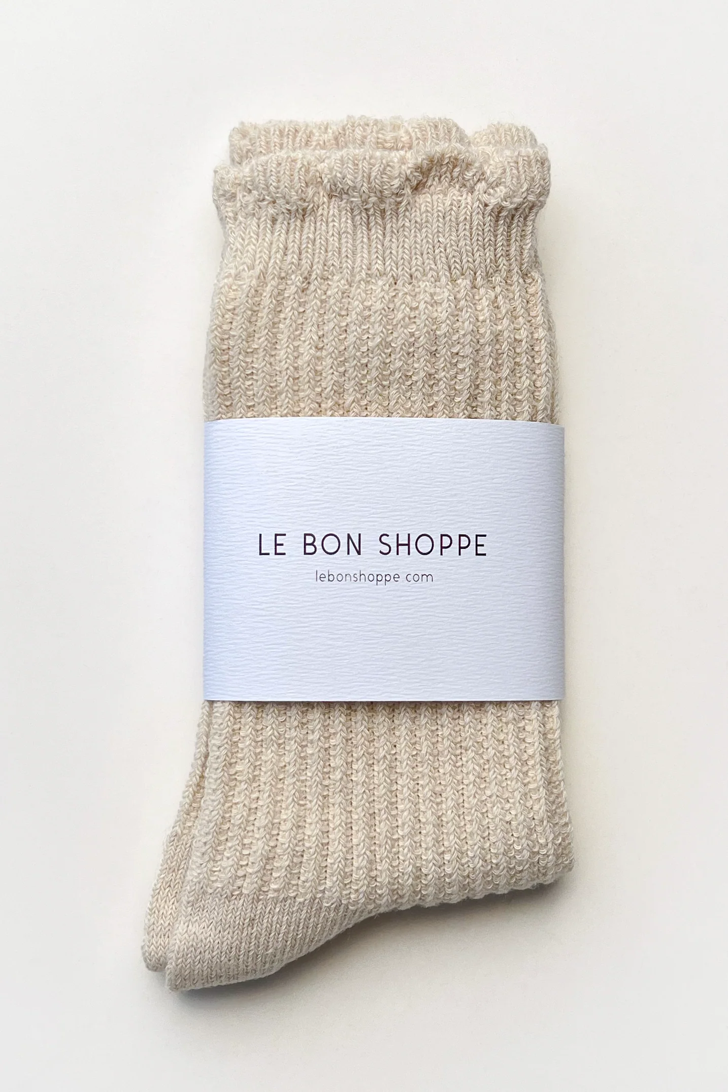 Linen Scallop Socks - Naturel - Image 5