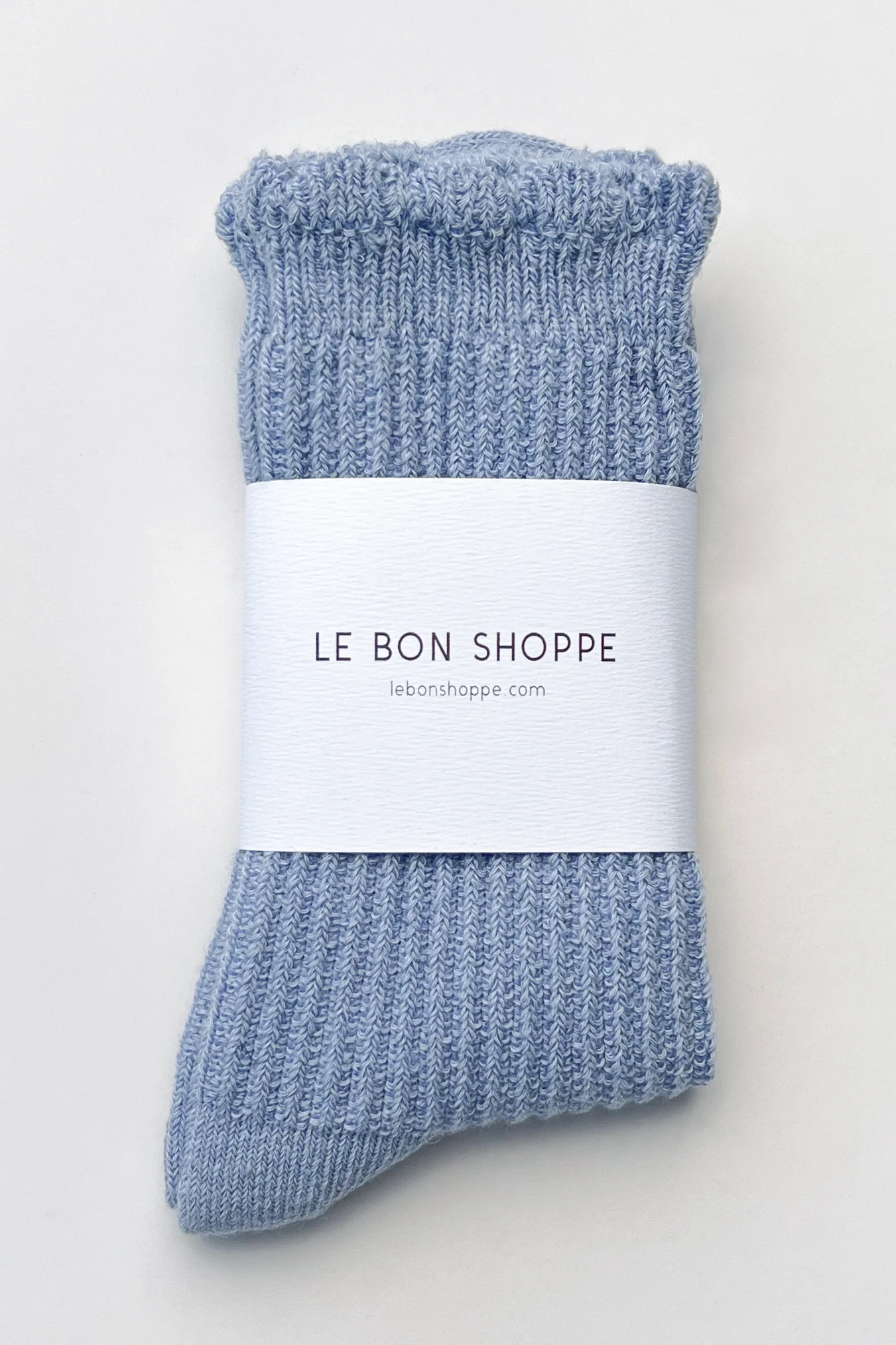 Linen Scallop Socks - Pale Blue - Image 5