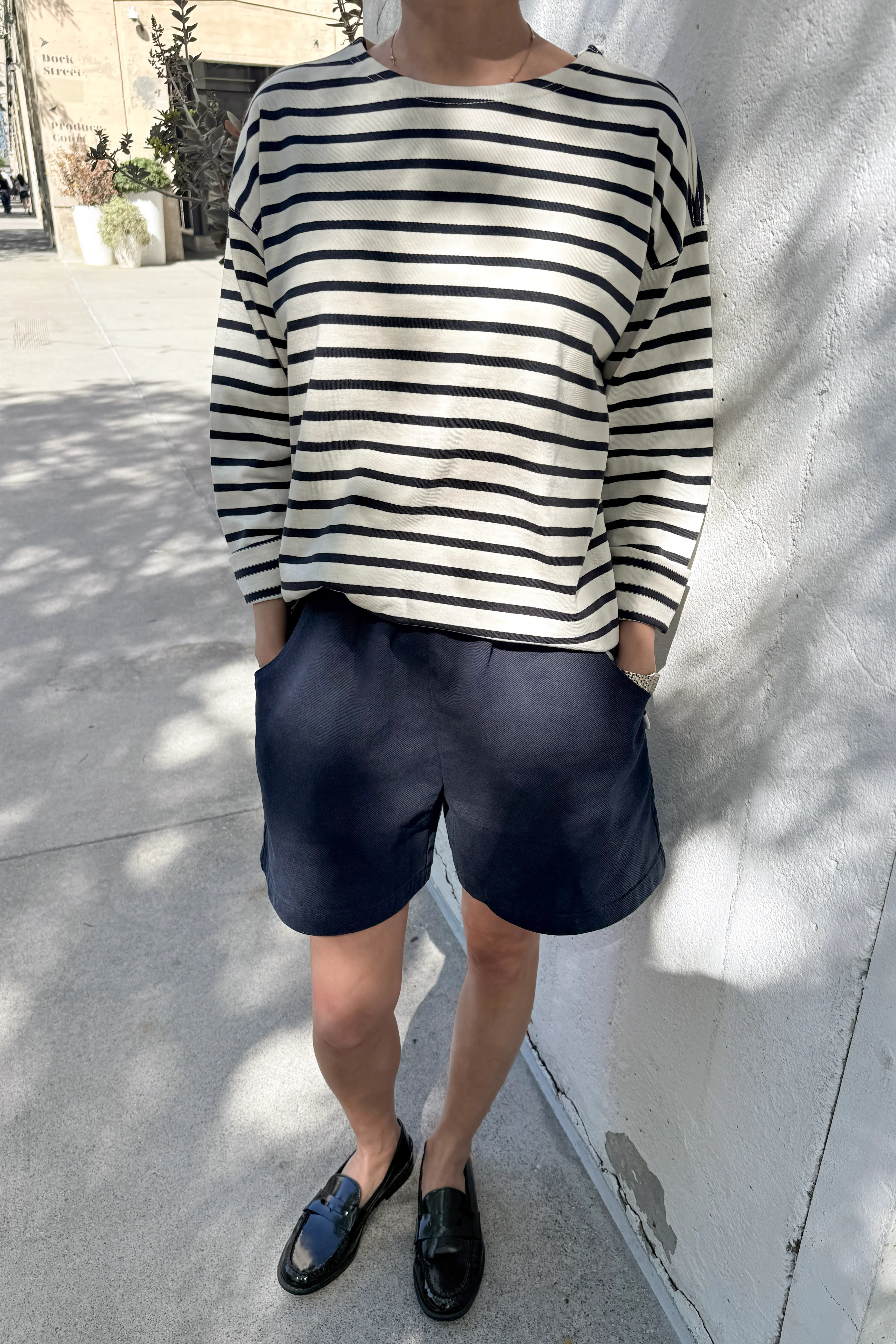 Marseille Top - Navy Stripe on Cream - Image 3