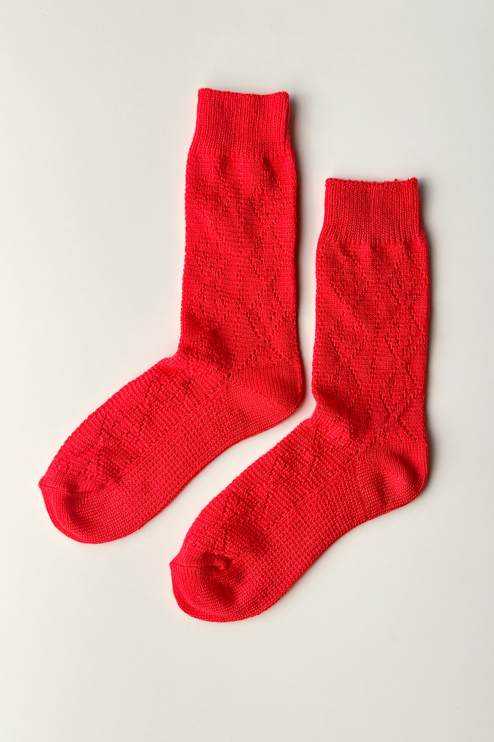 Modal Eyelet Socks - Poppy Red - Image 5