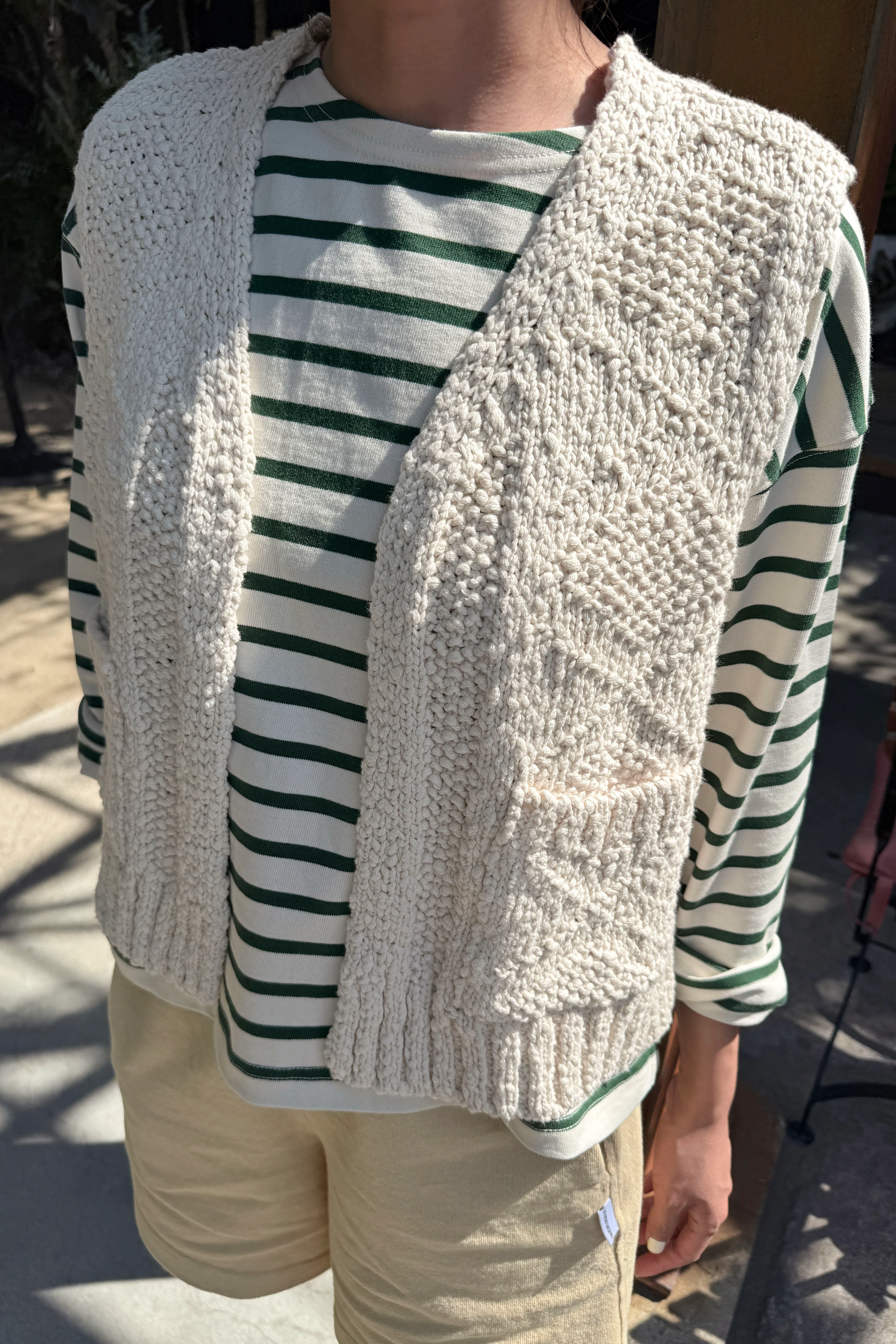 Papa Cotton Vest - Naturel - Image 3