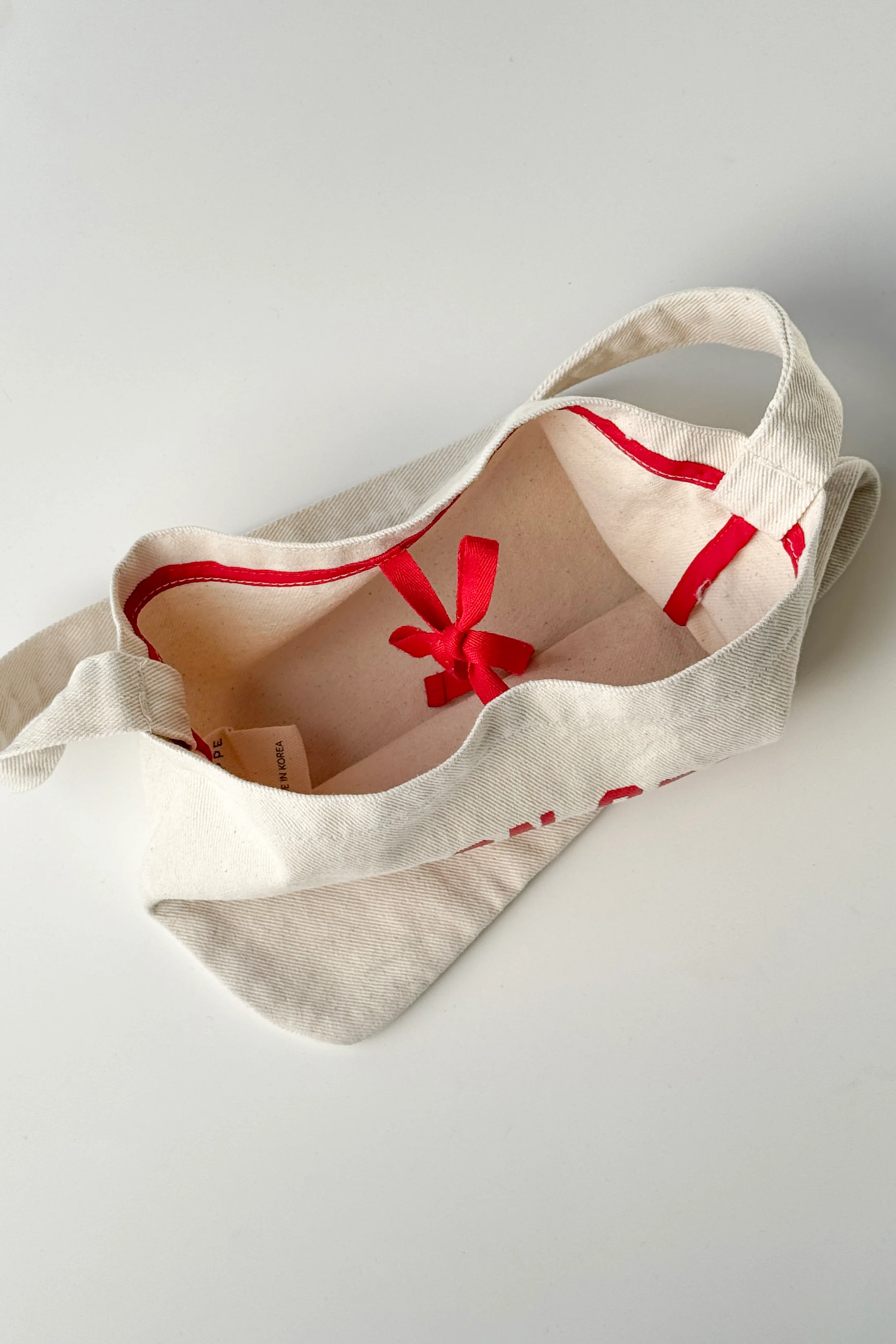 Petite Happy Carry Bag - Naturel + Red - Image 3