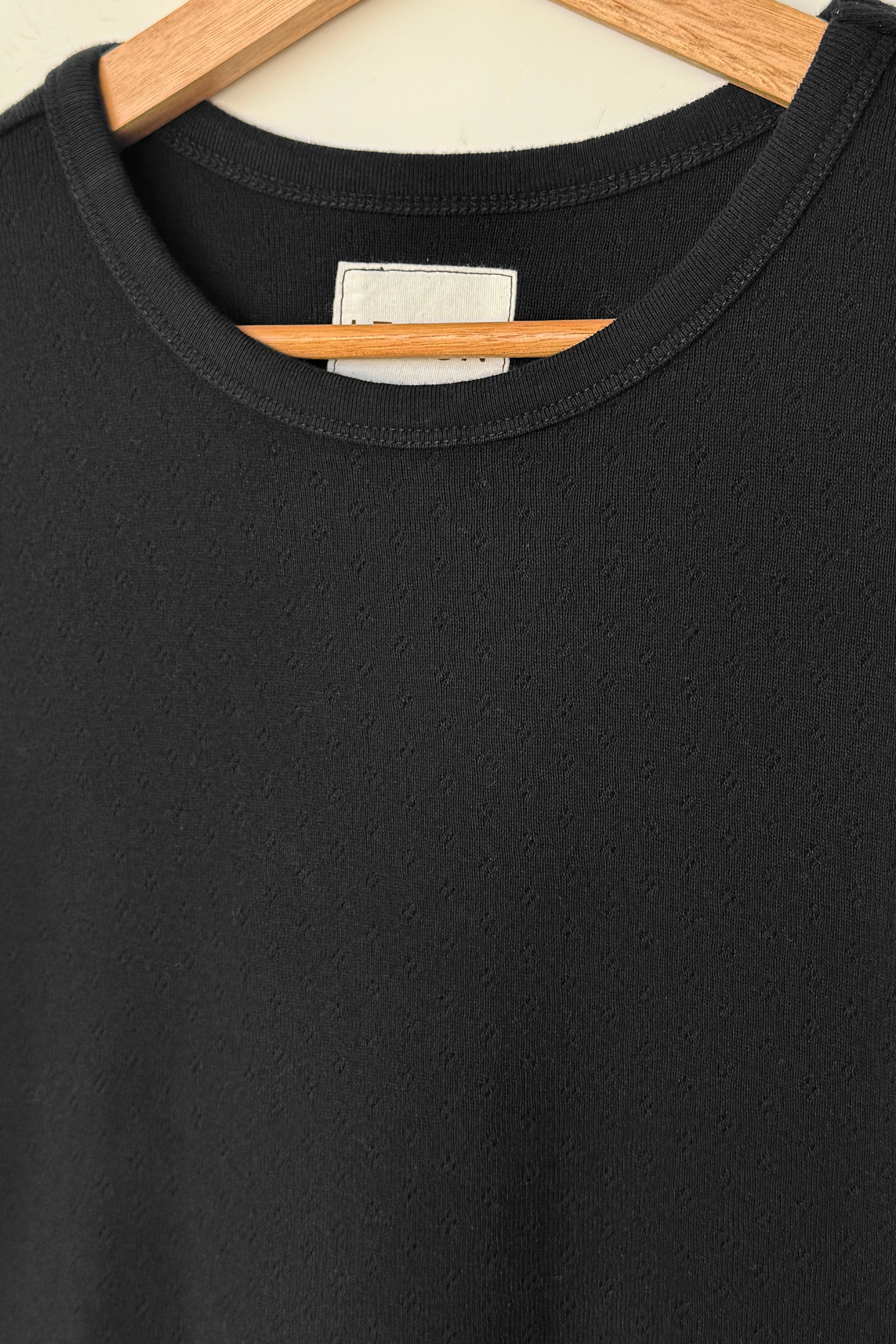 Pointelle Babe Tee - Black - Image 4