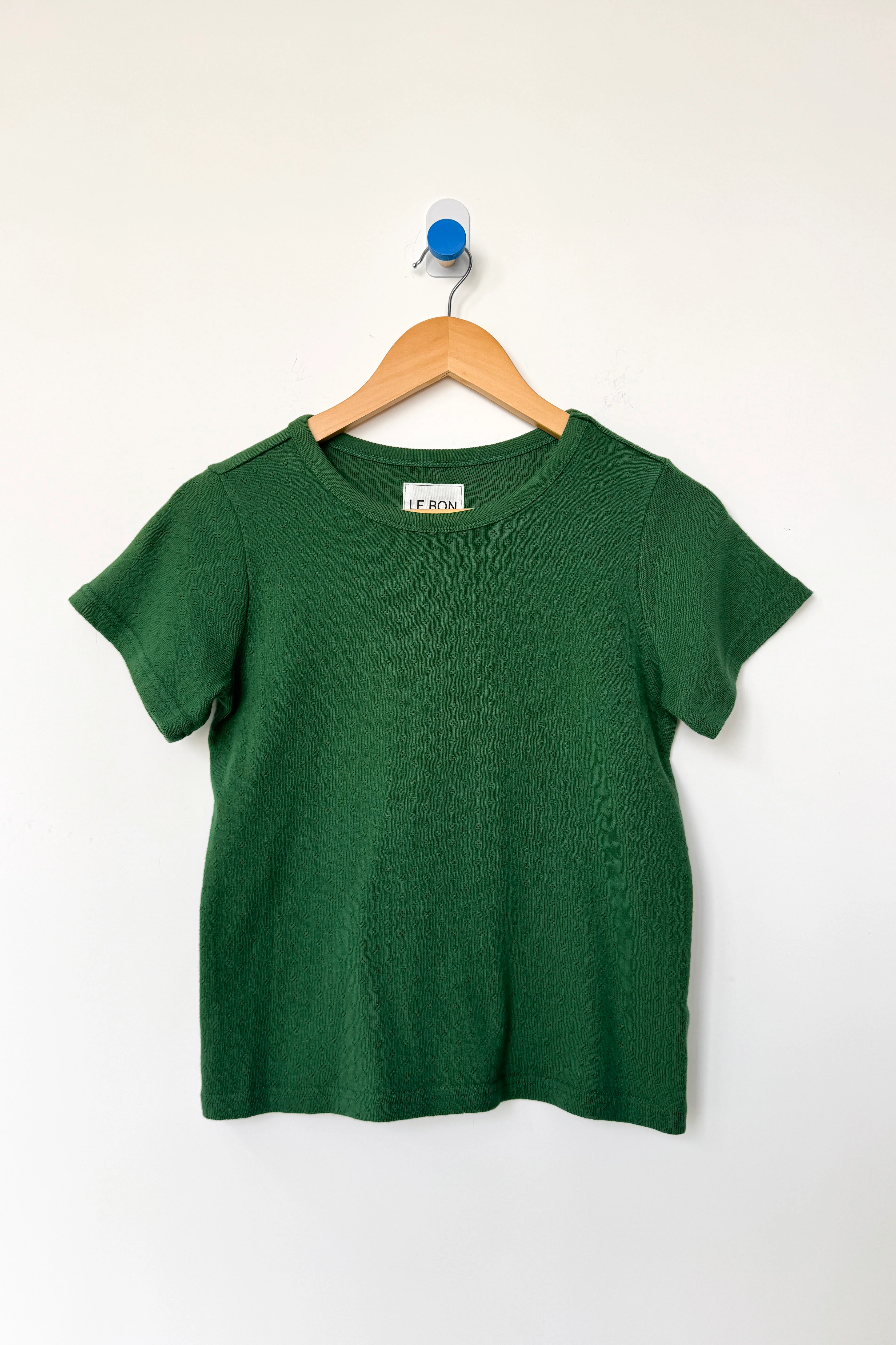 Pointelle Babe Tee - Moss Green - Image 5