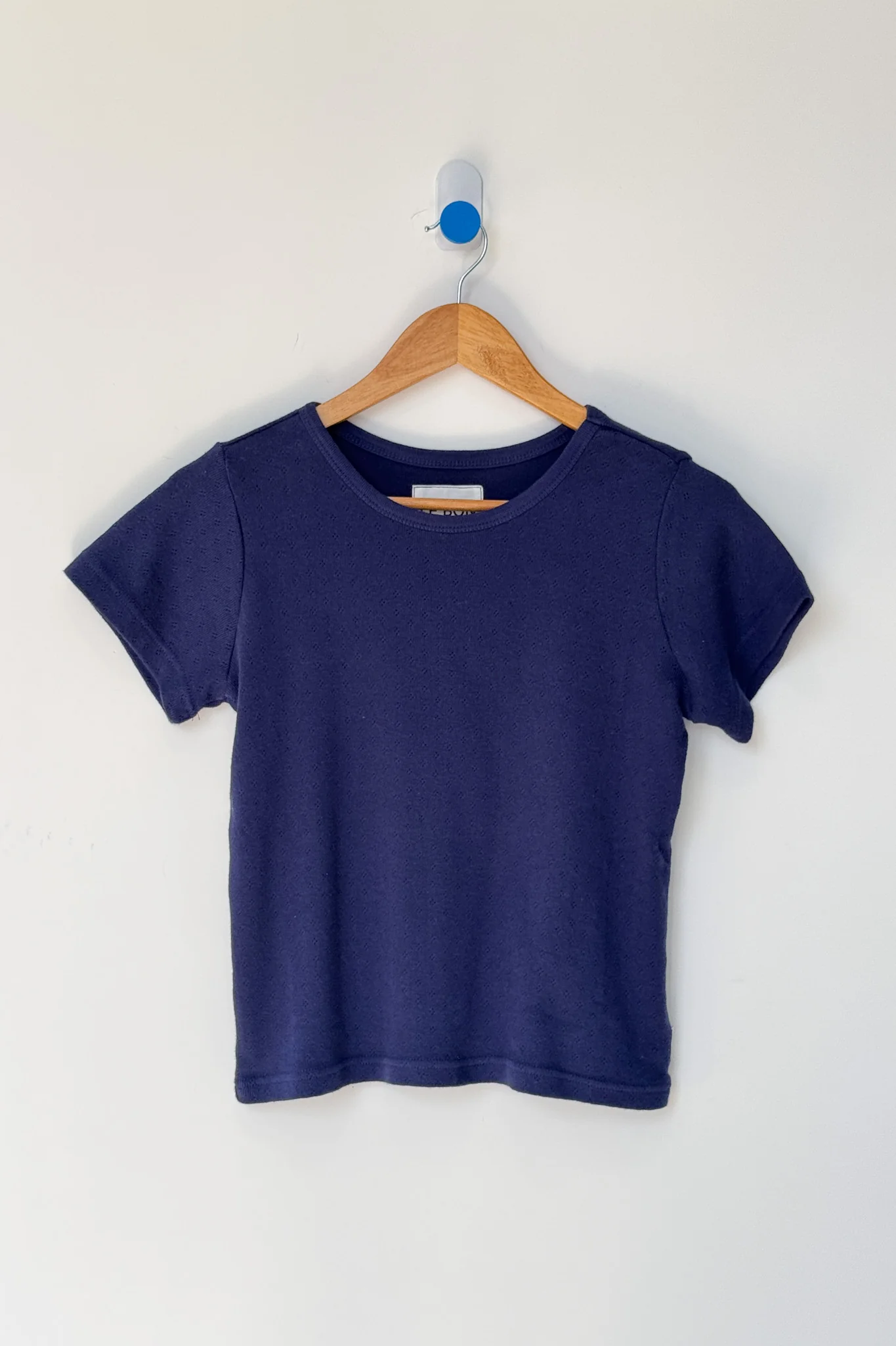 Pointelle Babe Tee - Navy - Image 4