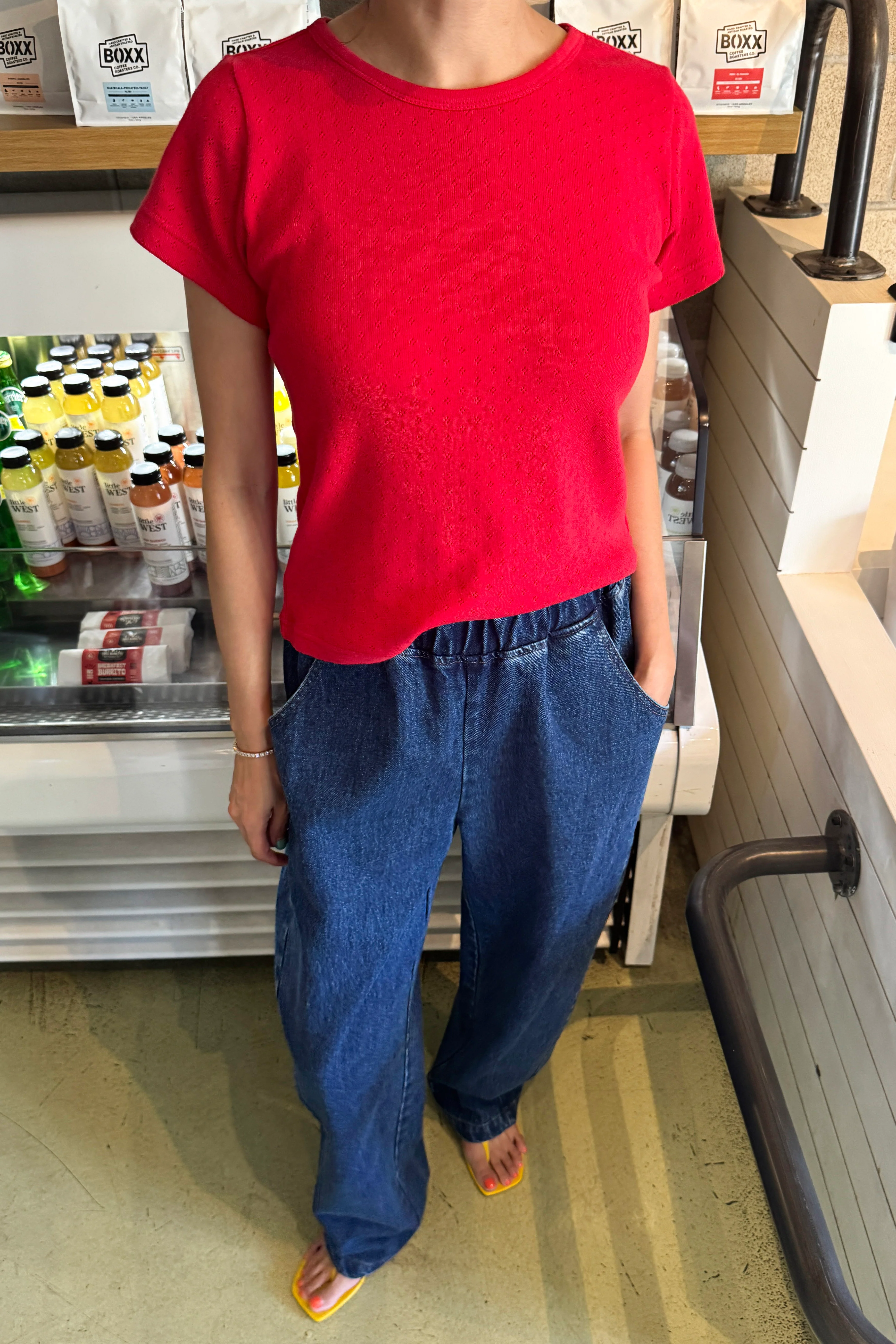 Pointelle Babe Tee - Red Apple - Image 3