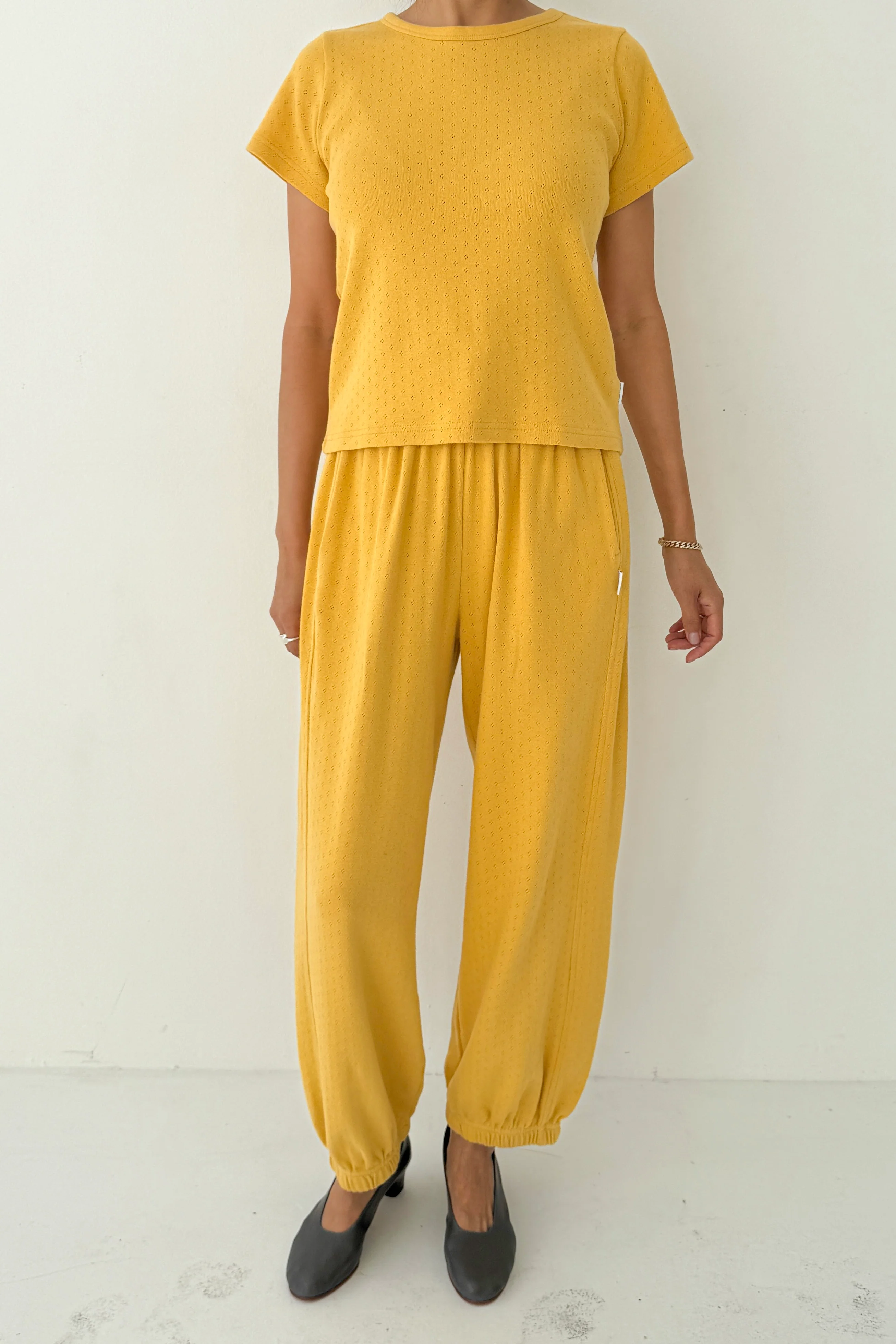 Pointelle Balloon Pants - Deep Yellow - Image 4