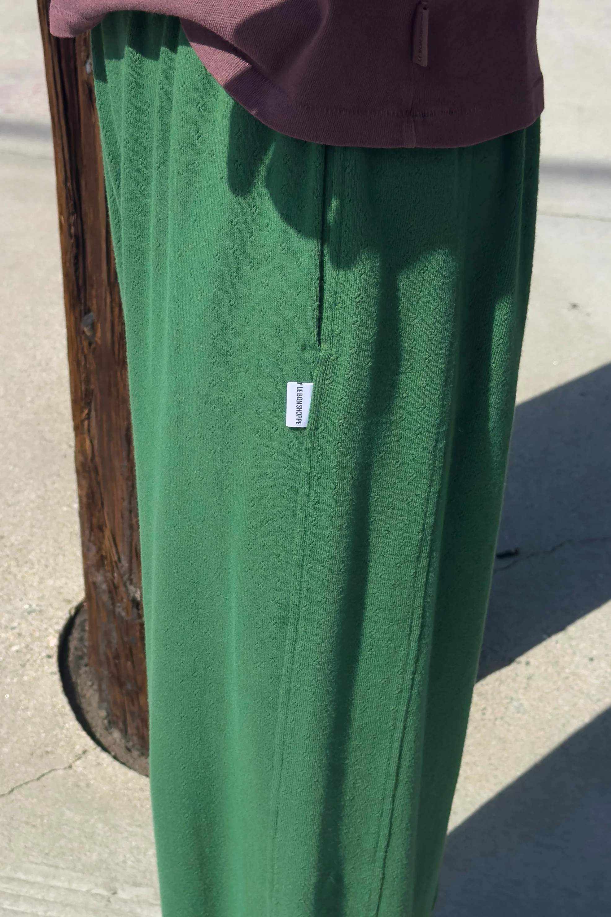 Pointelle Balloon Pants - Moss Green - Image 3