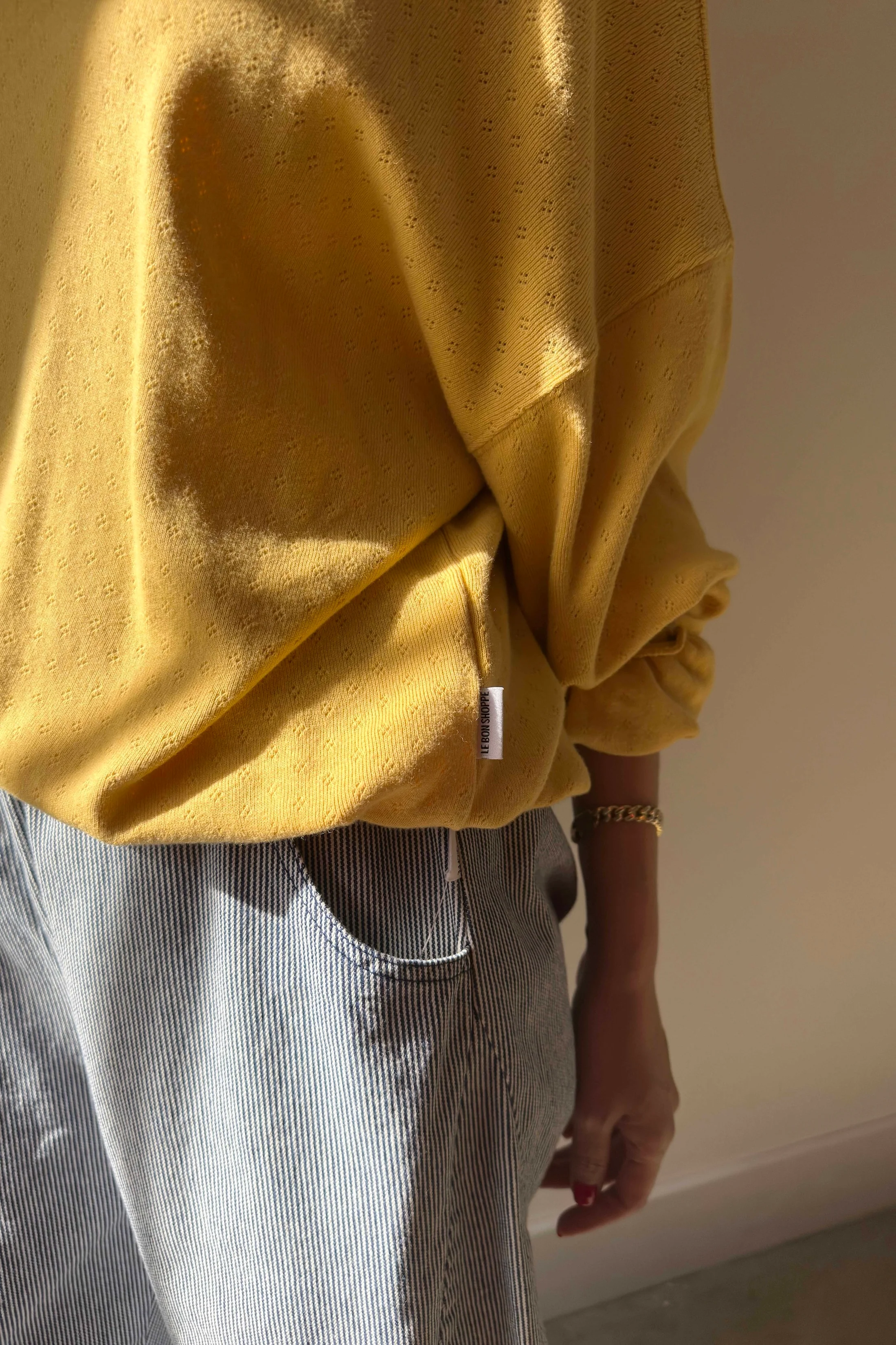 Pointelle Core Sweatshirt - Deep Yellow - Image 4