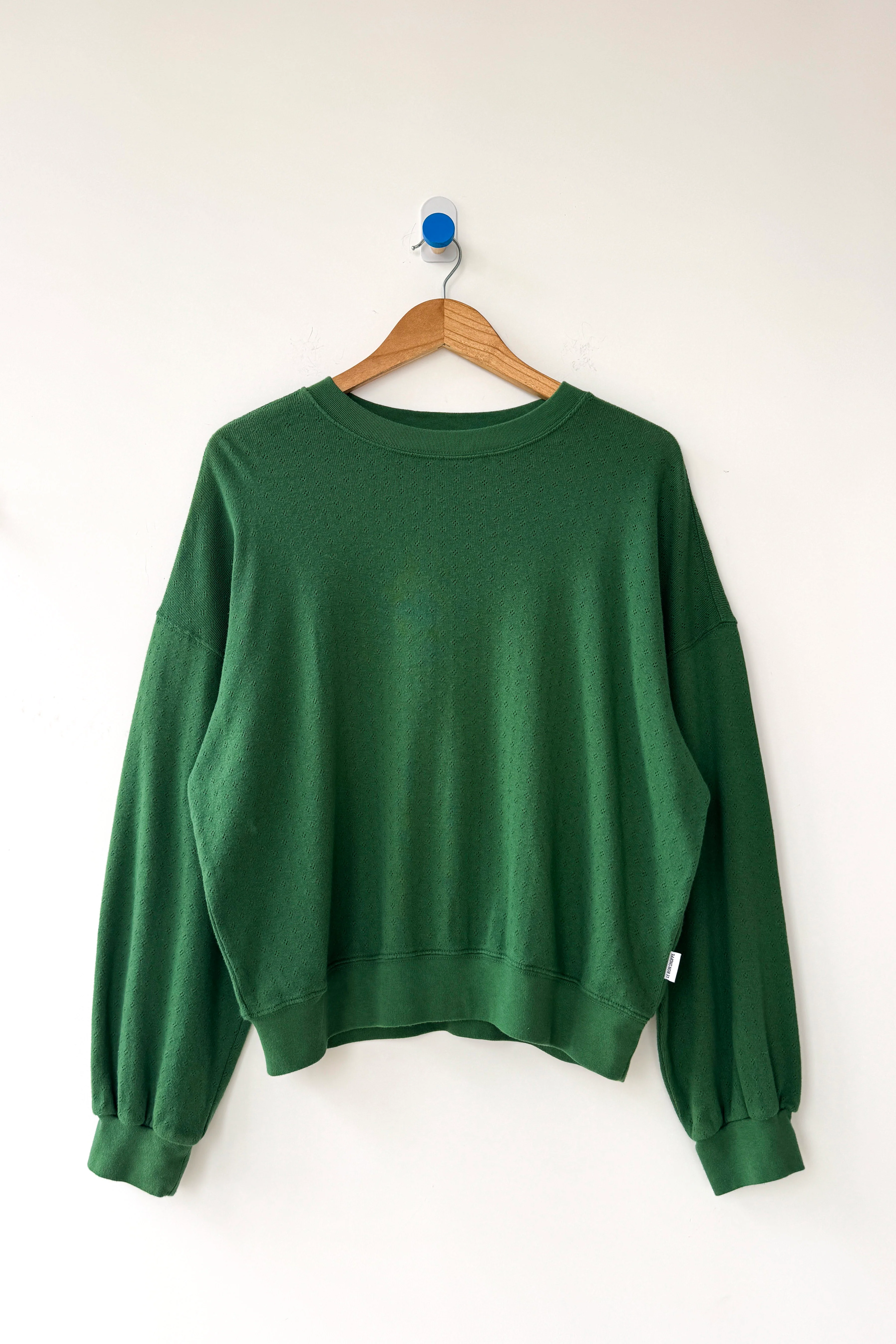 Pointelle Core Sweatshirt - Moss Green - Image 4