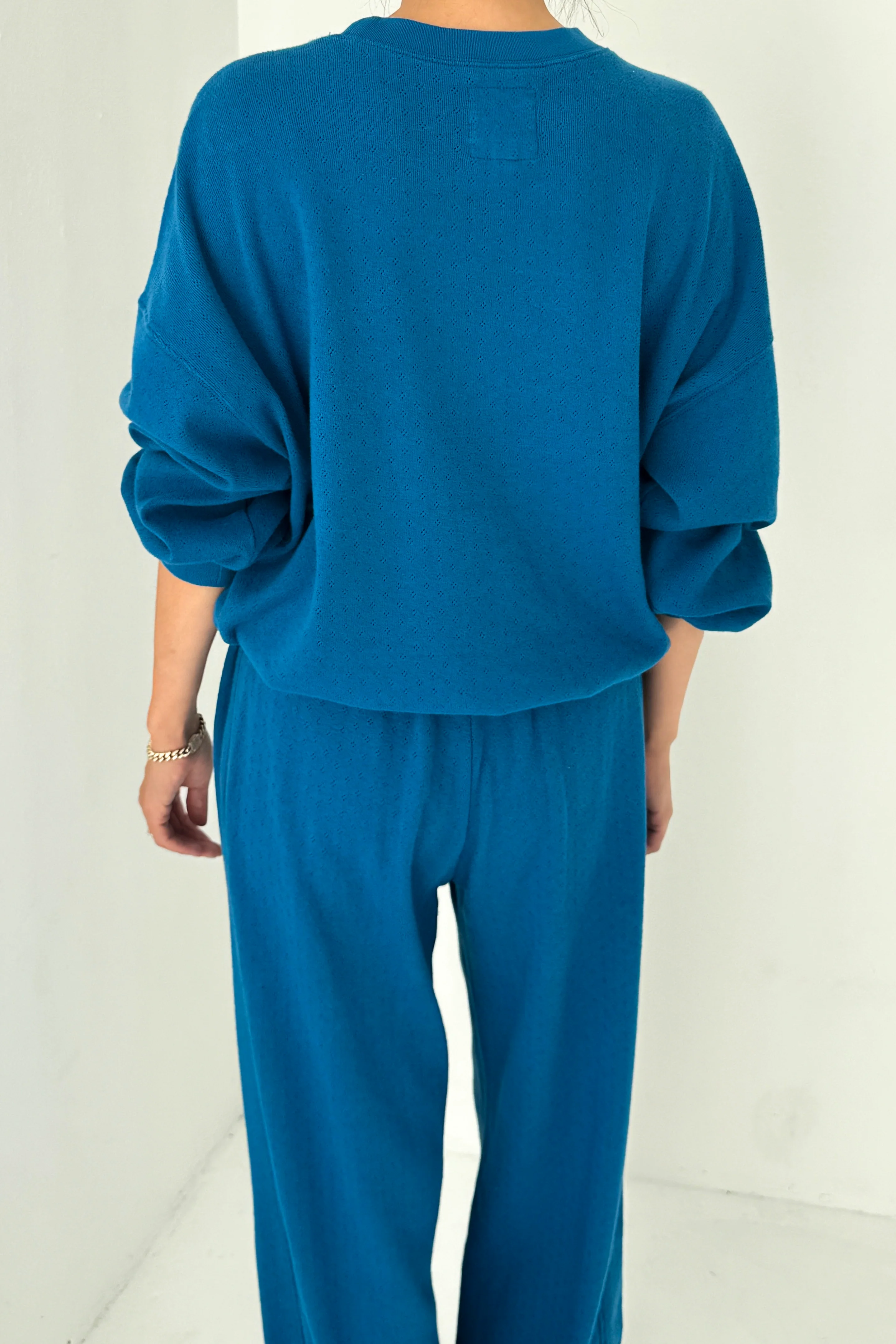 Pointelle Core Sweatshirt - Sea Blue - Image 3