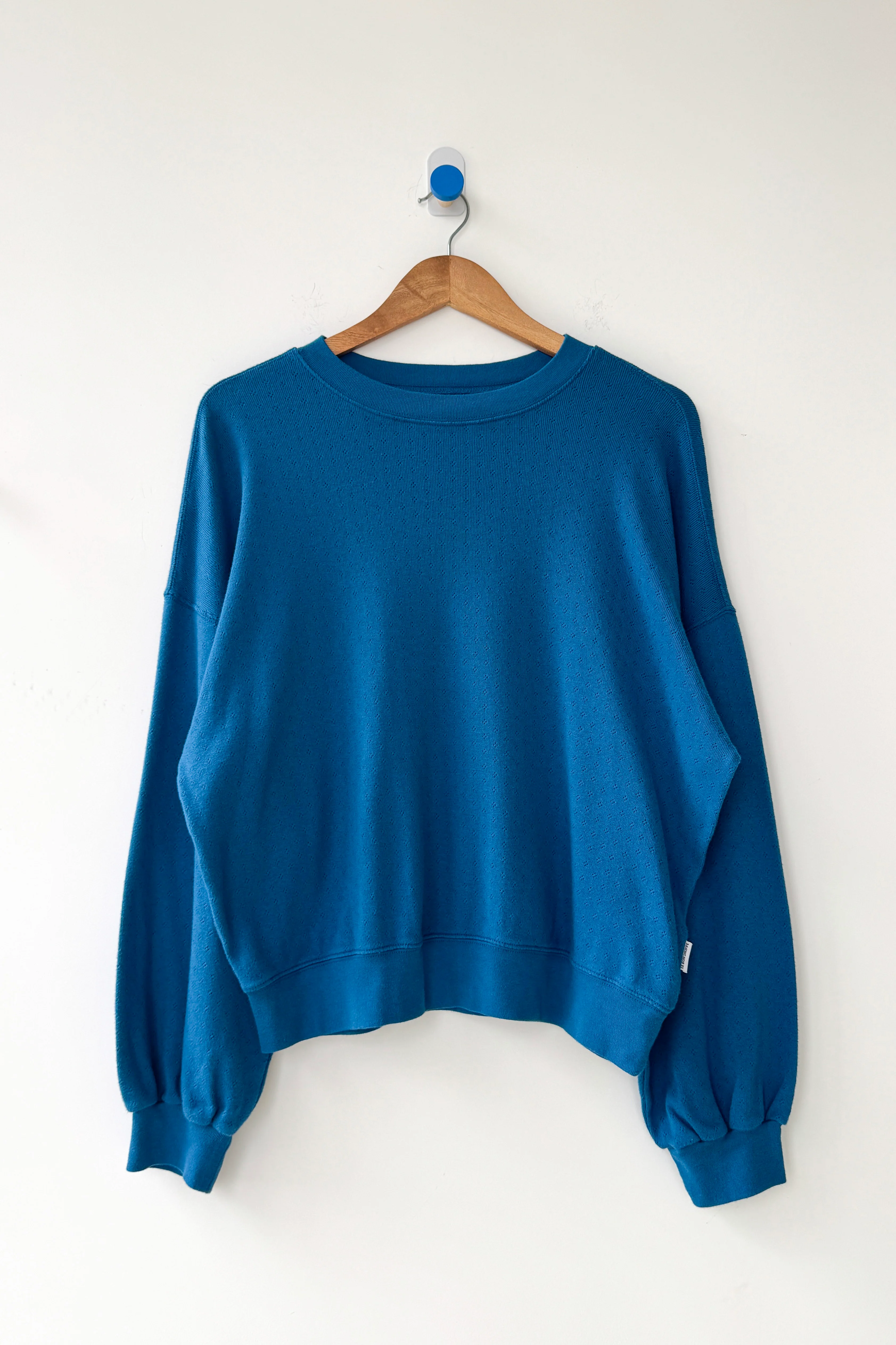 Pointelle Core Sweatshirt - Sea Blue - Image 4