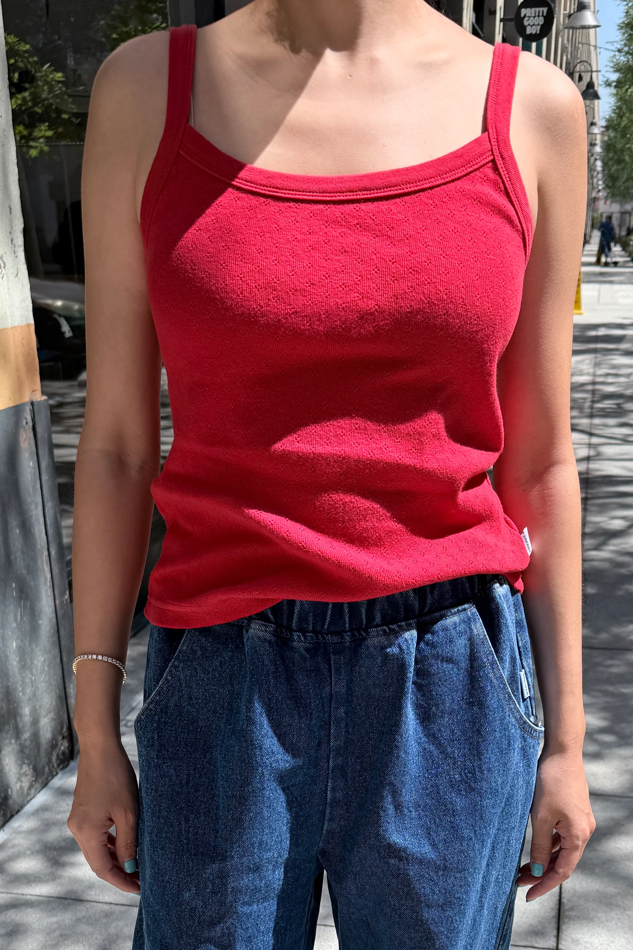 Pointelle Eve Cami- Red Apple - Image 3
