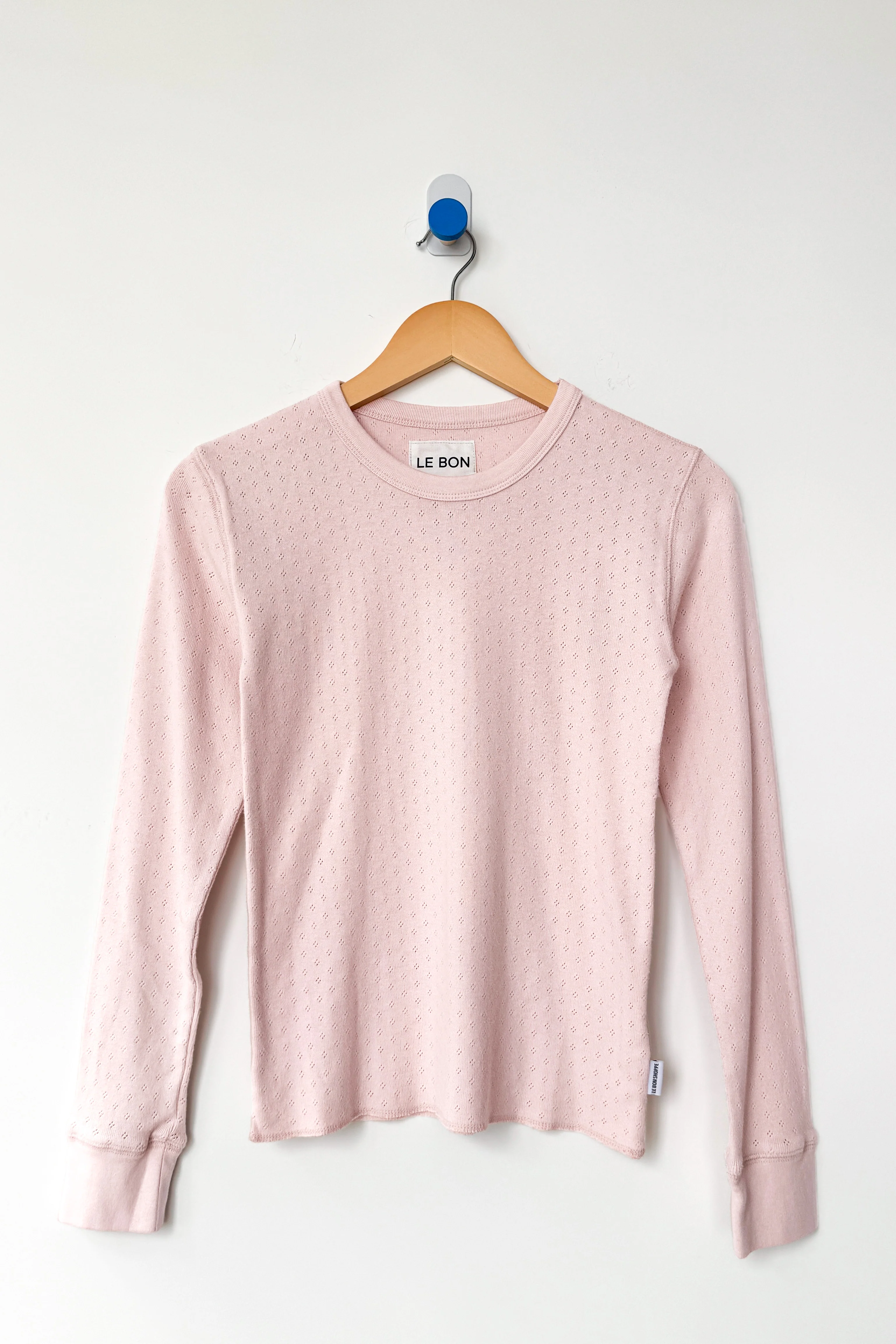Pointelle Fundamental Tee - Baby Pink - Image 3