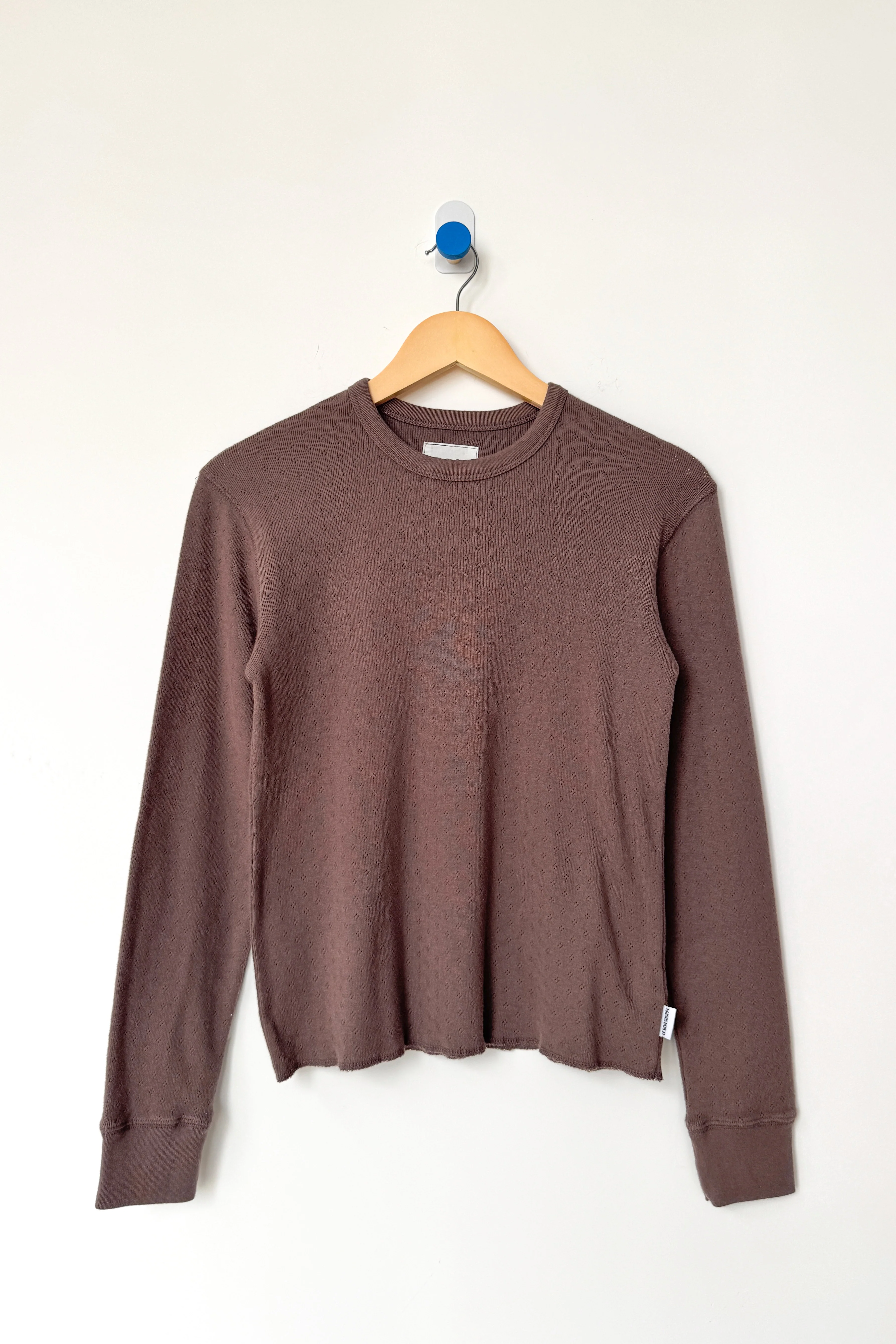 Pointelle Fundamental Tee - Chocolate - Image 3