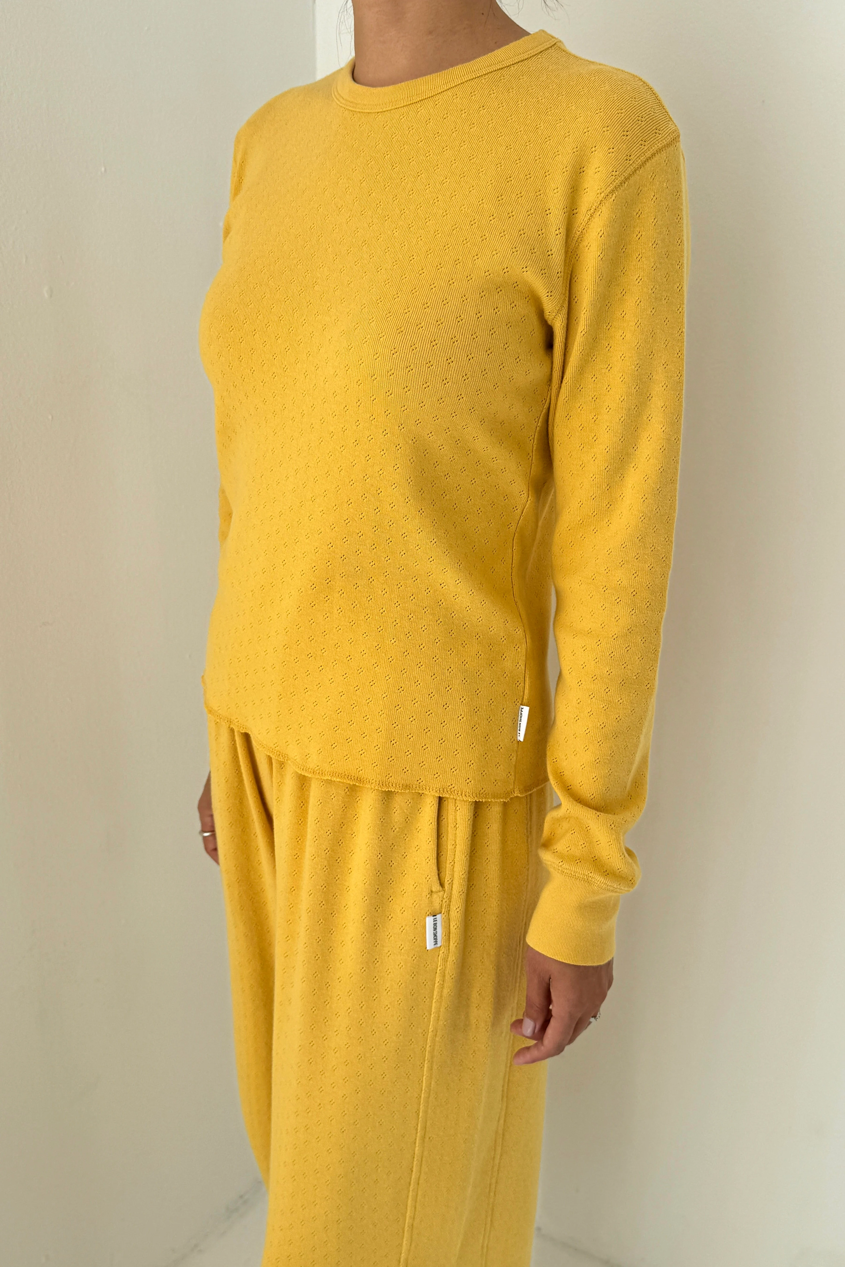 Pointelle Fundamental Tee - Deep Yellow - Image 3