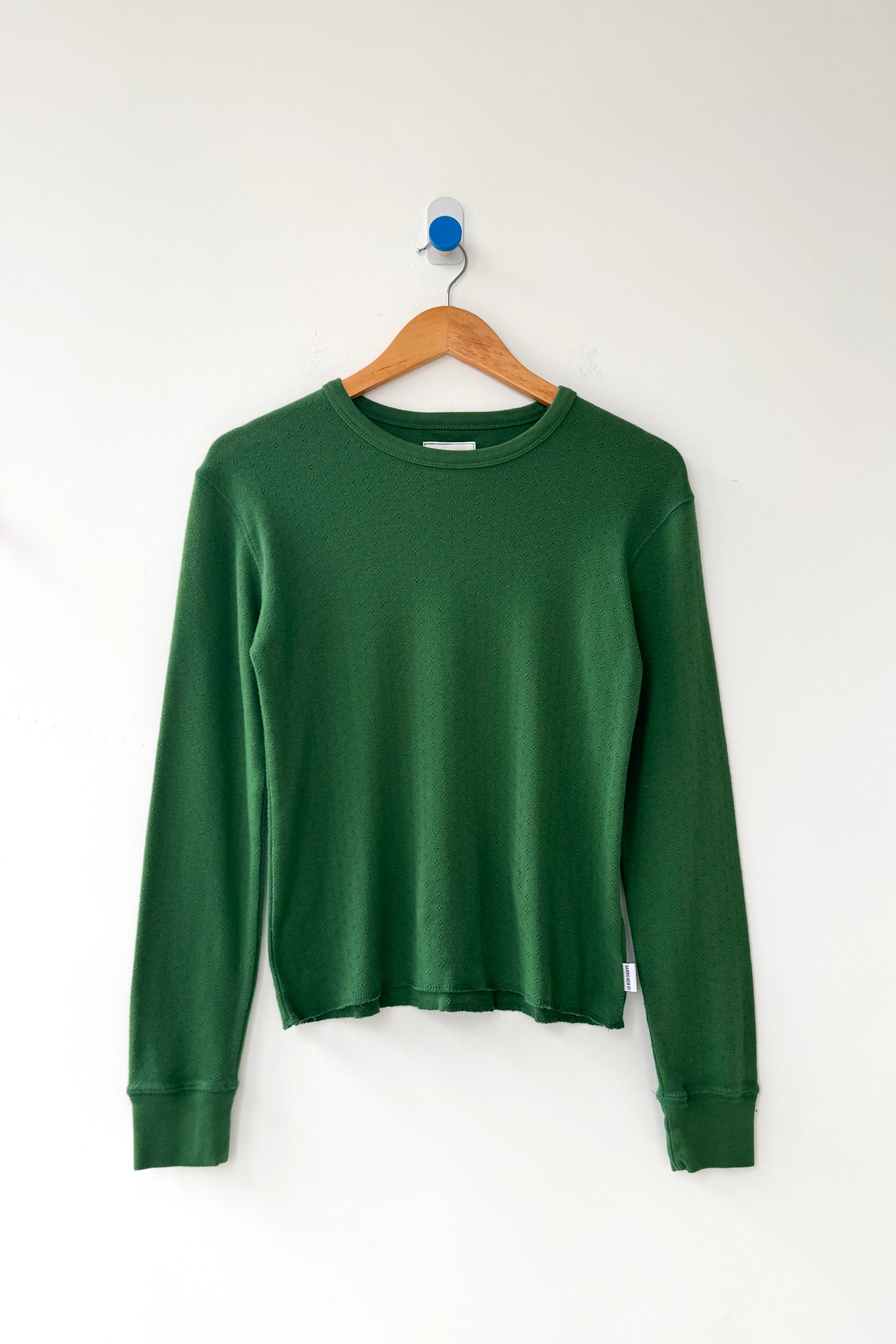 Pointelle Fundamental Tee - Moss Green - Image 3