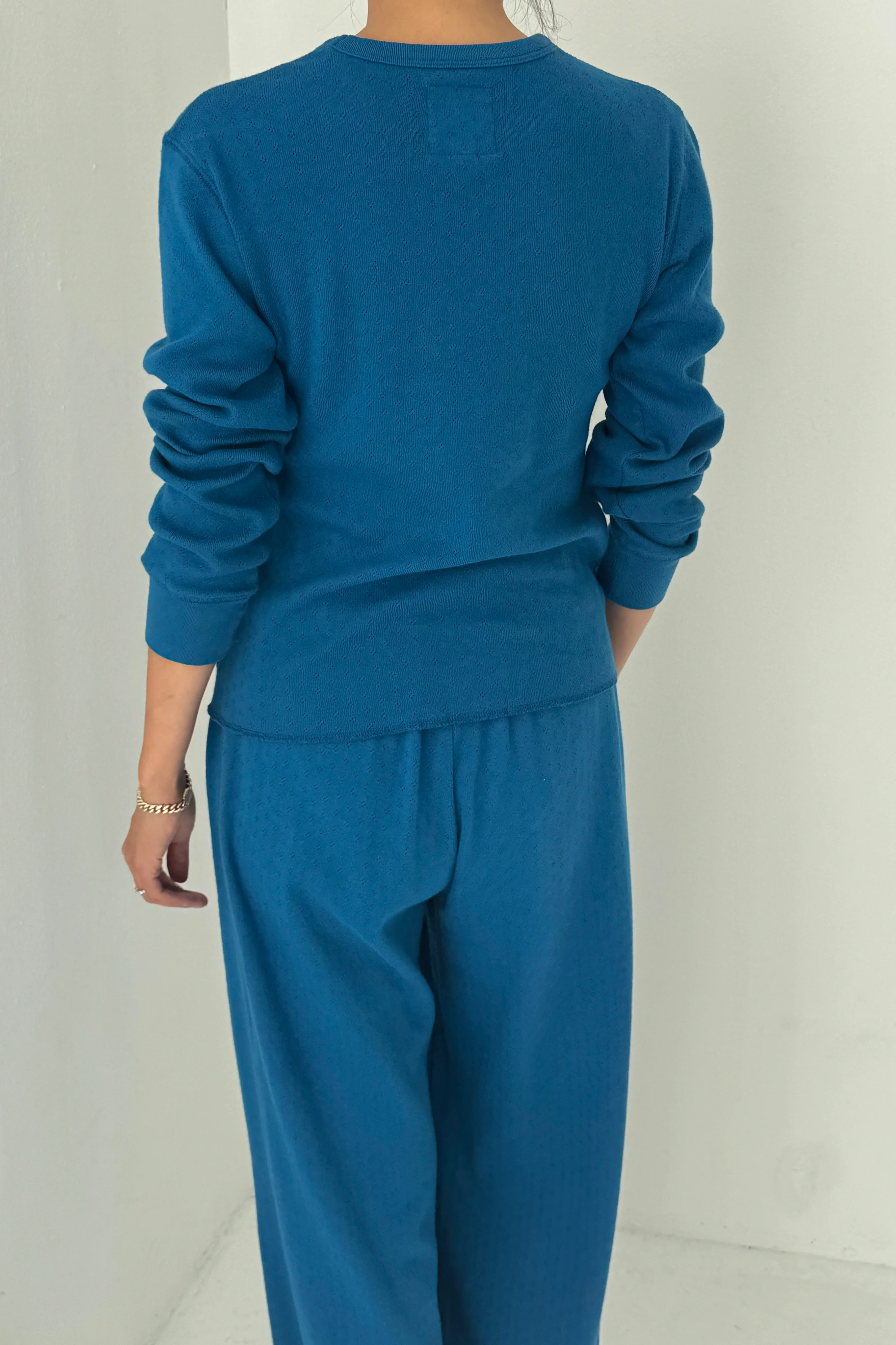 Pointelle Fundamental Tee - Sea Blue - Image 3