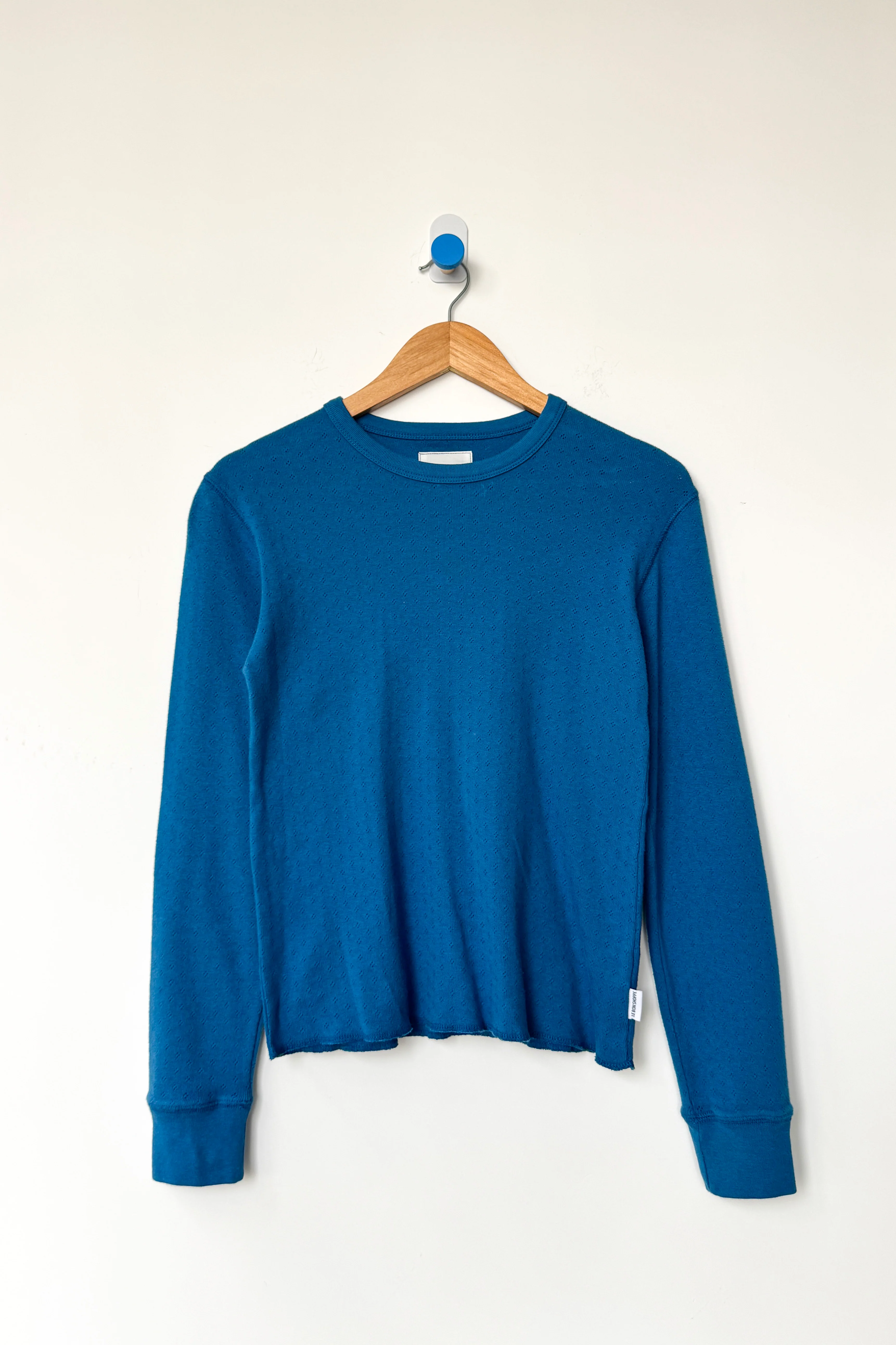 Pointelle Fundamental Tee - Sea Blue - Image 4