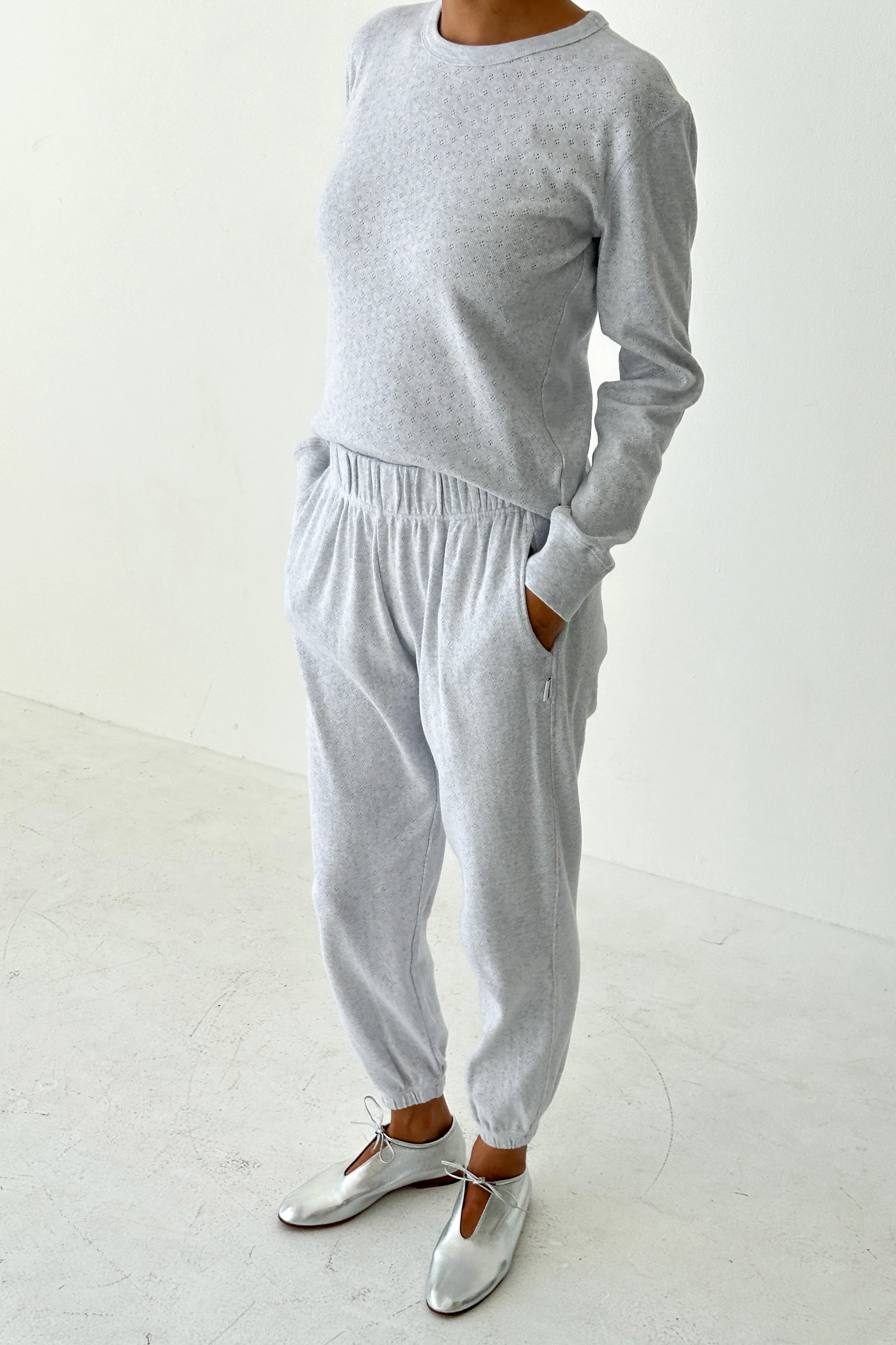 Pointelle Serene Joggers - Icy Grey - Image 3